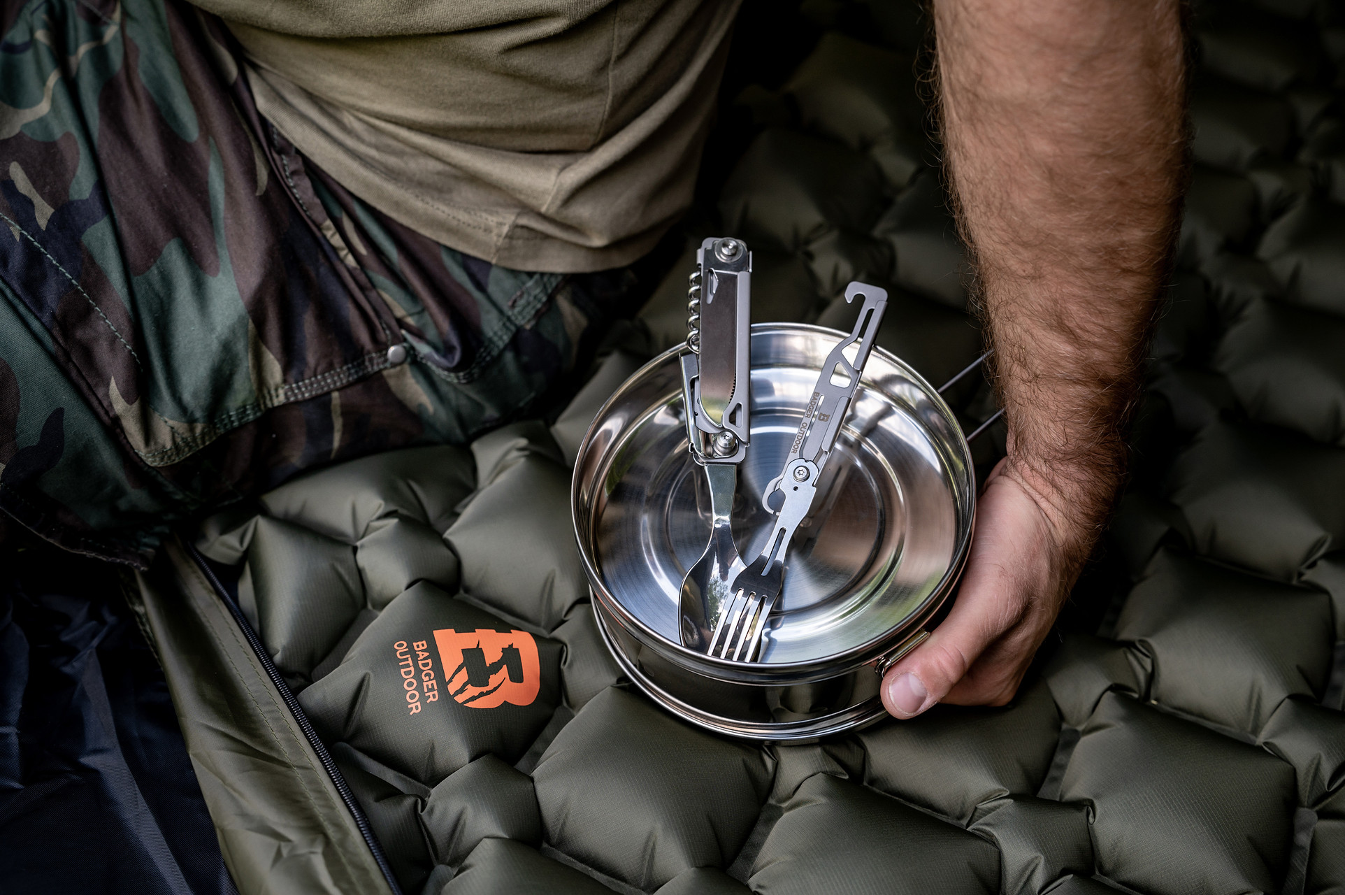 Oală turistică Badger Outdoor 3Steelcook - 3 piese