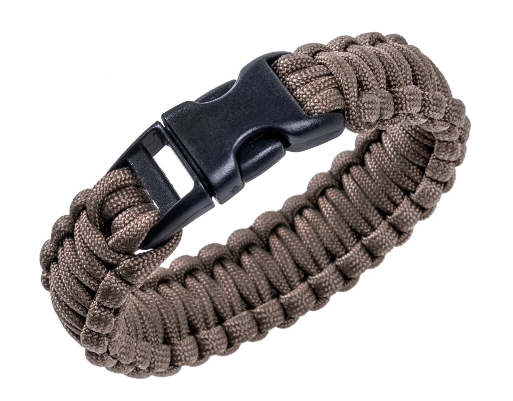 Brățară Paracord BCB 9 inch cu sistem de închidere tip pin lock dublu - Coyote Brown