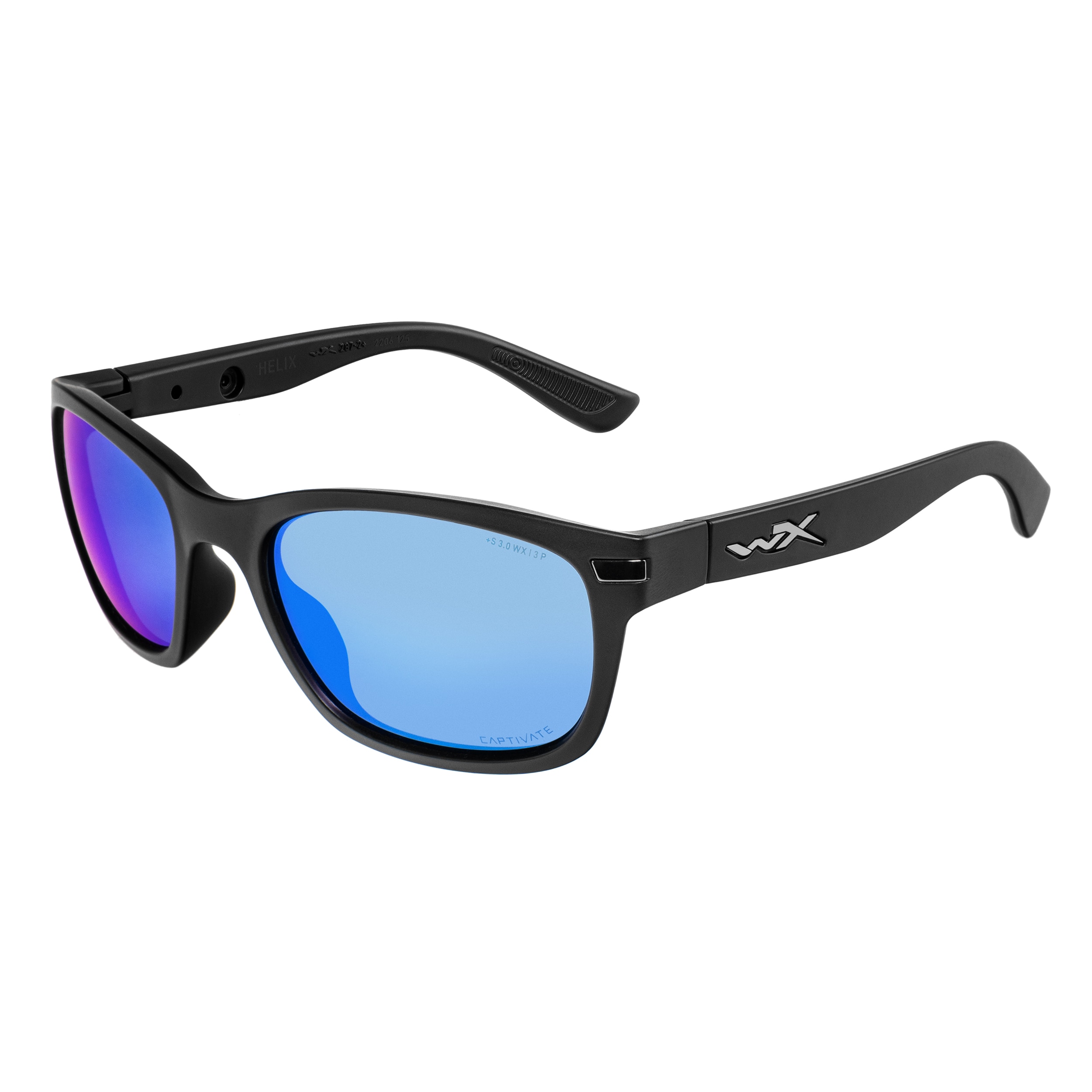 Ochelari tactici Wiley X Helix - Captivate Polarized Blue Mirror/Matte Black