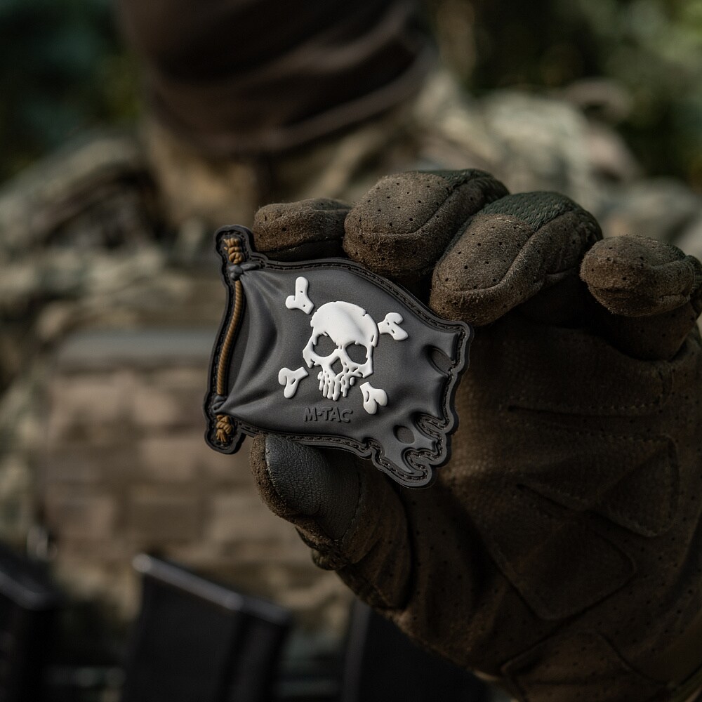 Patch - emblemă M-Tac Jolly Roger 3D PVC - Black