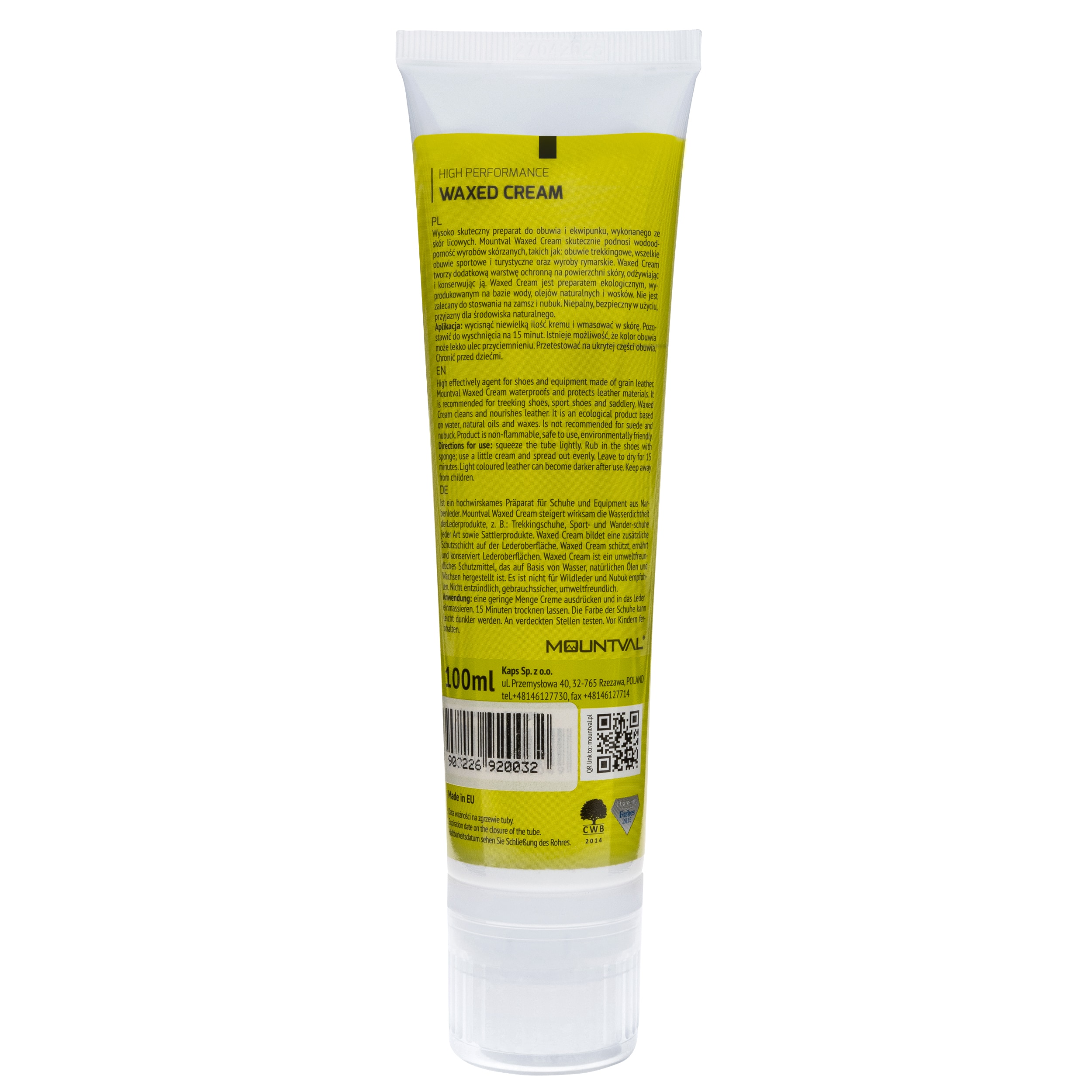 Cremă pentru piele naturală Mountval Waxed Cream 100 ml - Black
