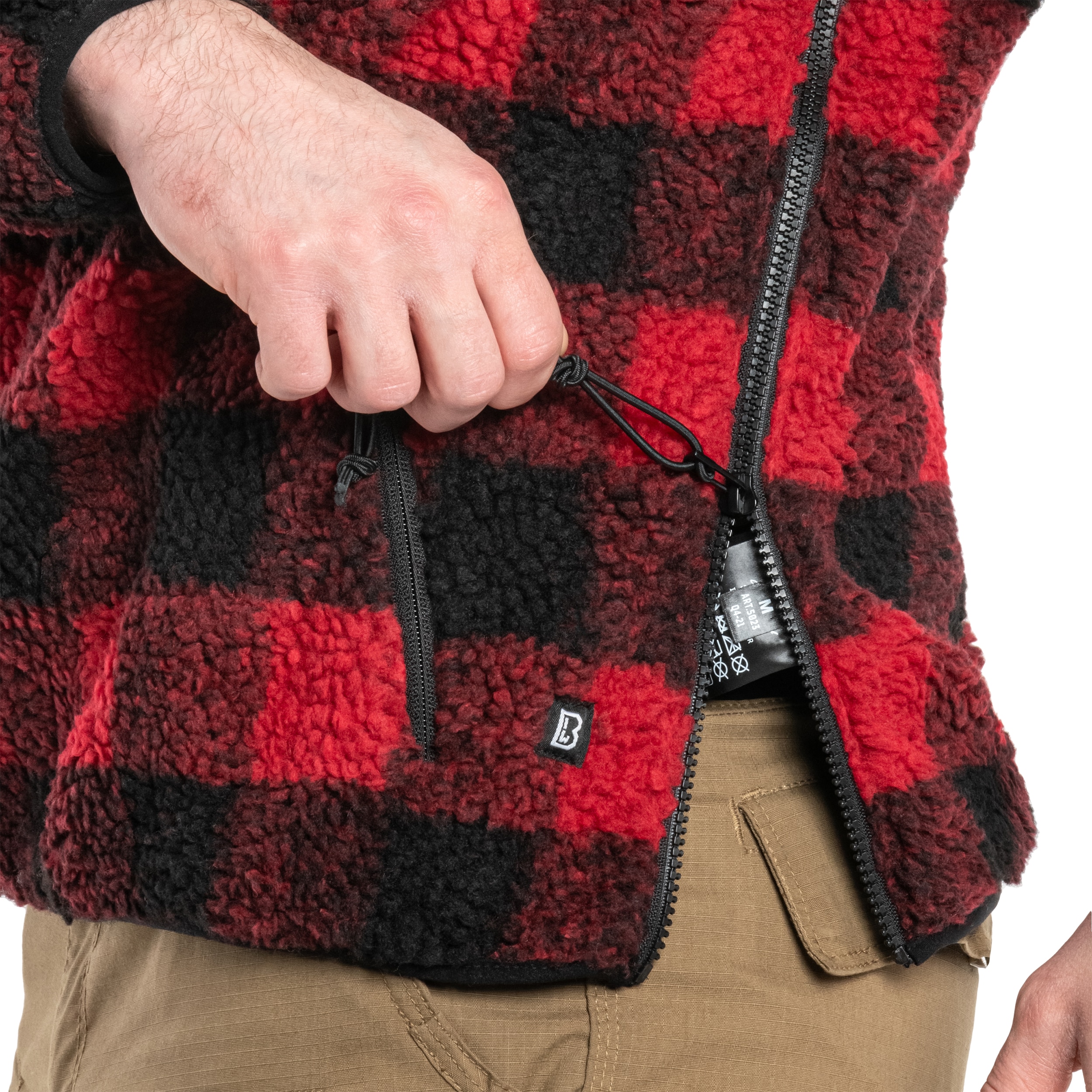 Bluză Brandit Teddyfleece Worker Pullover - Red/Black