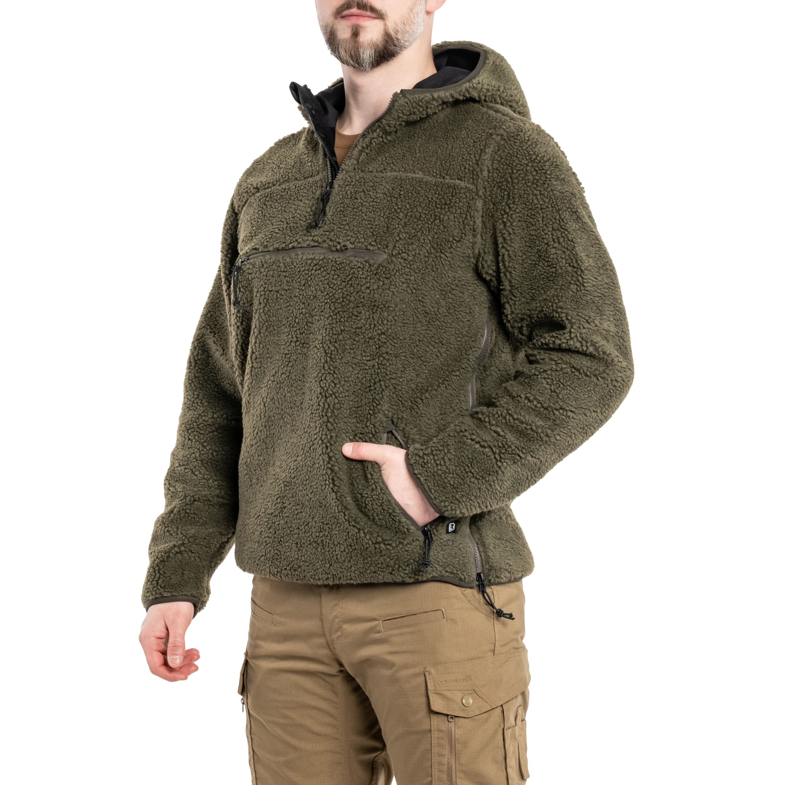 Bluză Brandit Teddyfleece Worker Pullover - Olive