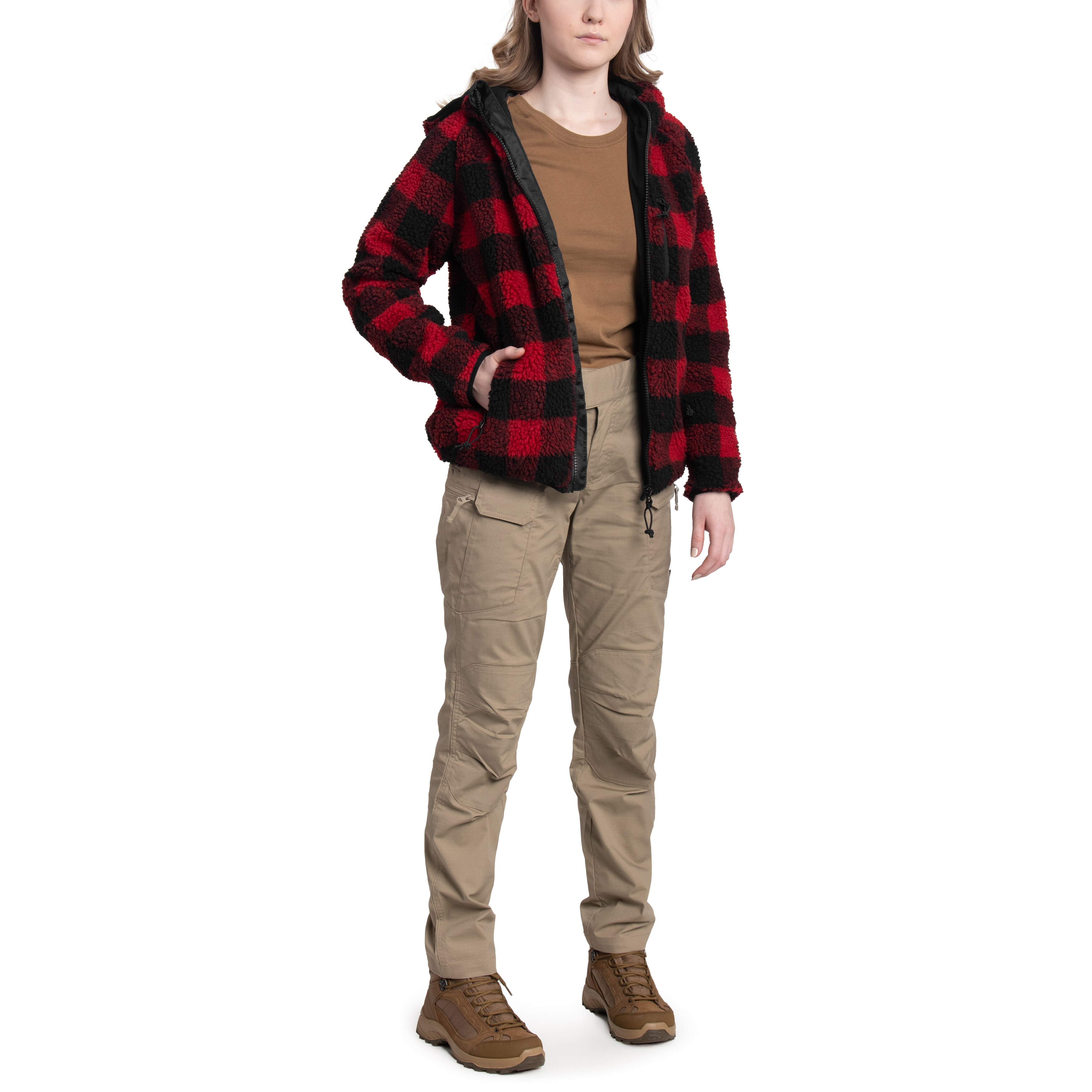 Geacă de damă Brandit Teddyfleece Jacket - Red/Black