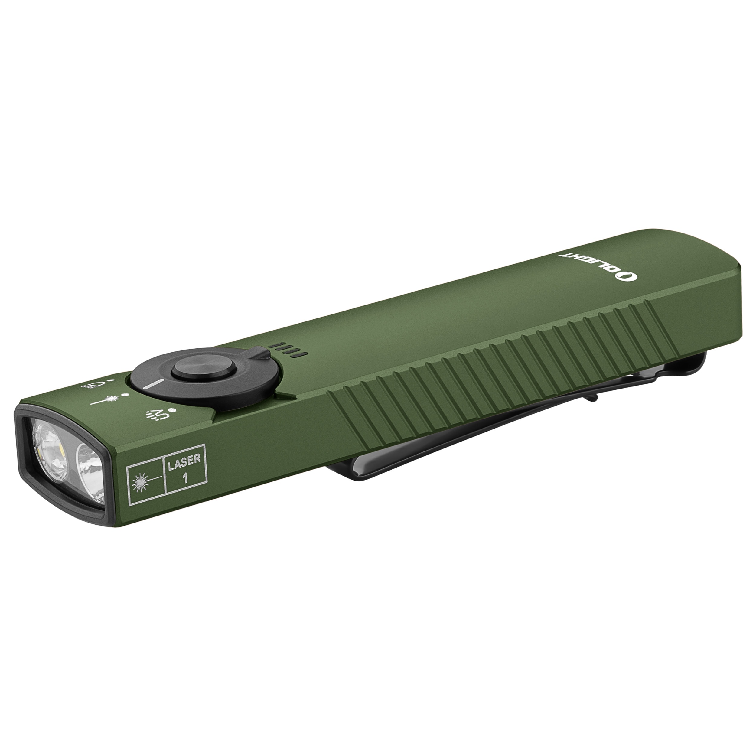 Lanternă cu indicator laser Olight Arkfeld Pro UV Cool White OD Green - 1300 lumeni