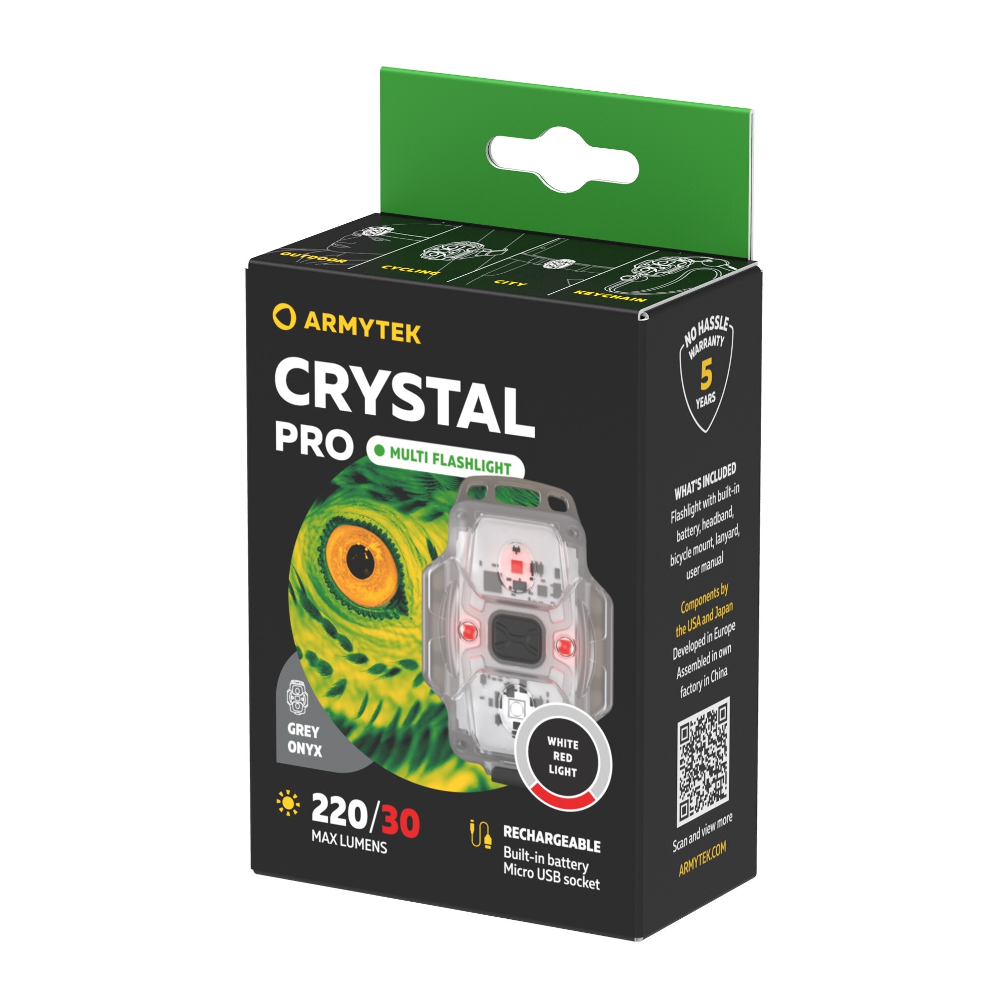 Lanternă Armytek Crystal Pro WR Grey - 220 lumeni