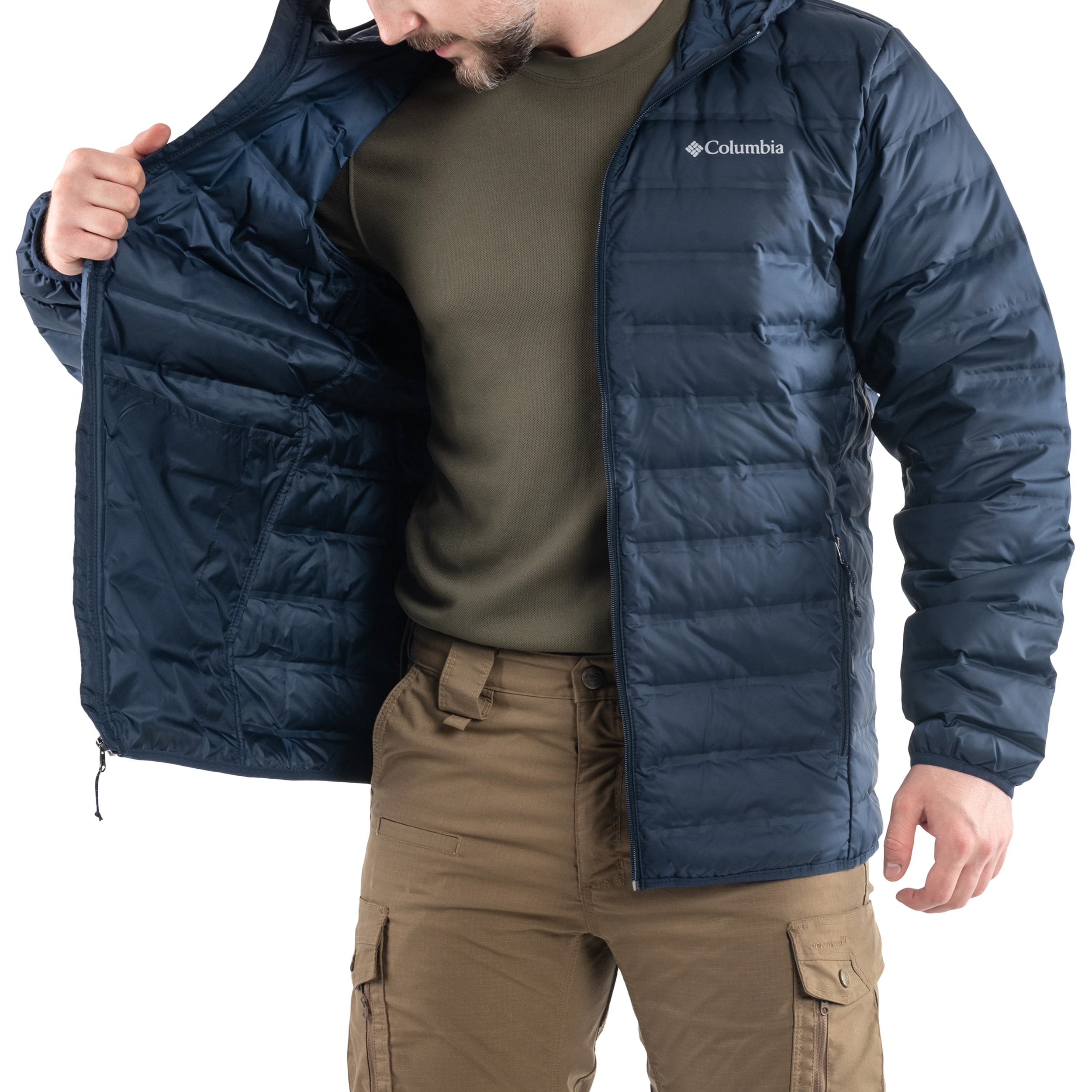Geacă Columbia Lake 22 Down Hooded - Collegiate Navy