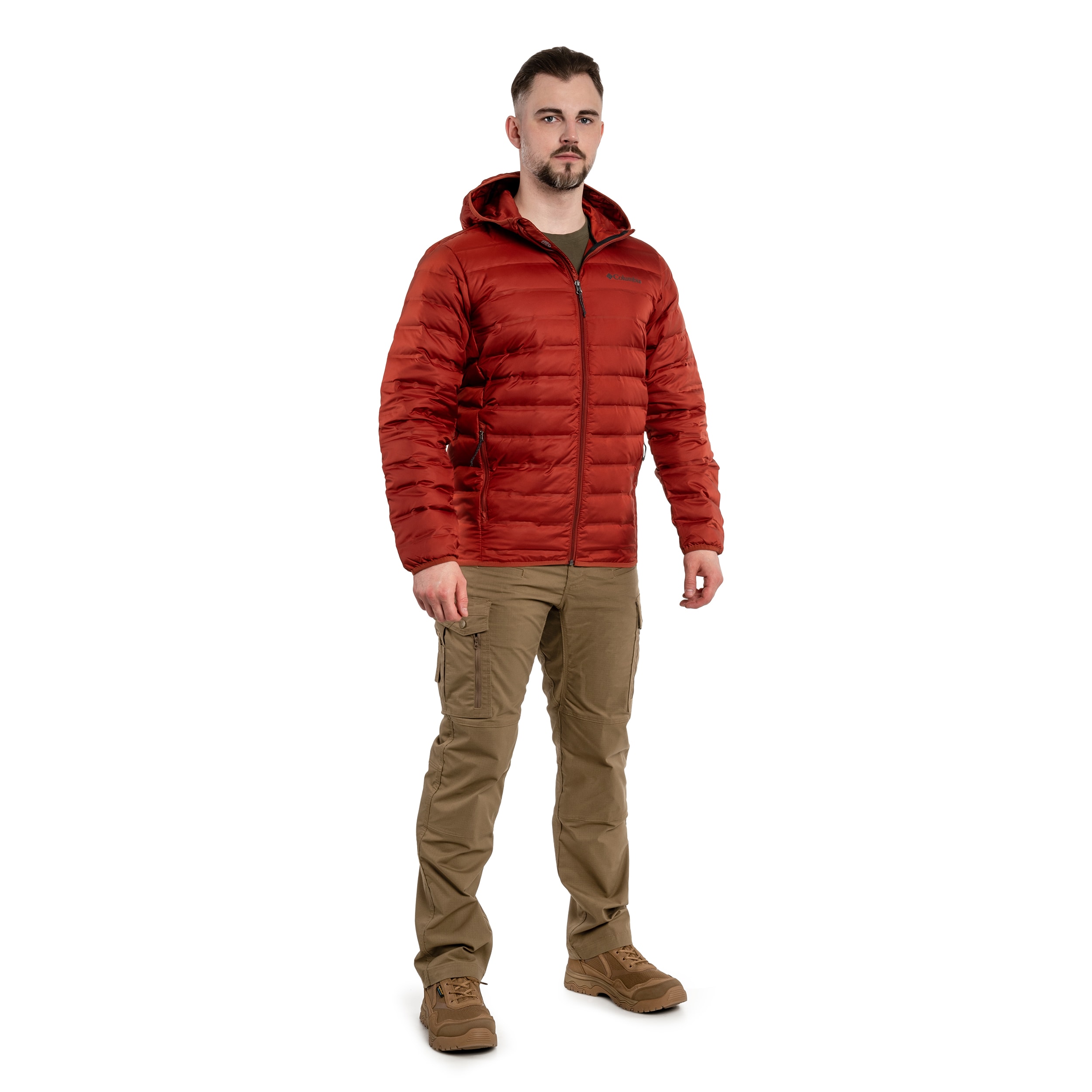 Geacă Columbia Lake 22 Down Hooded - Warp Red
