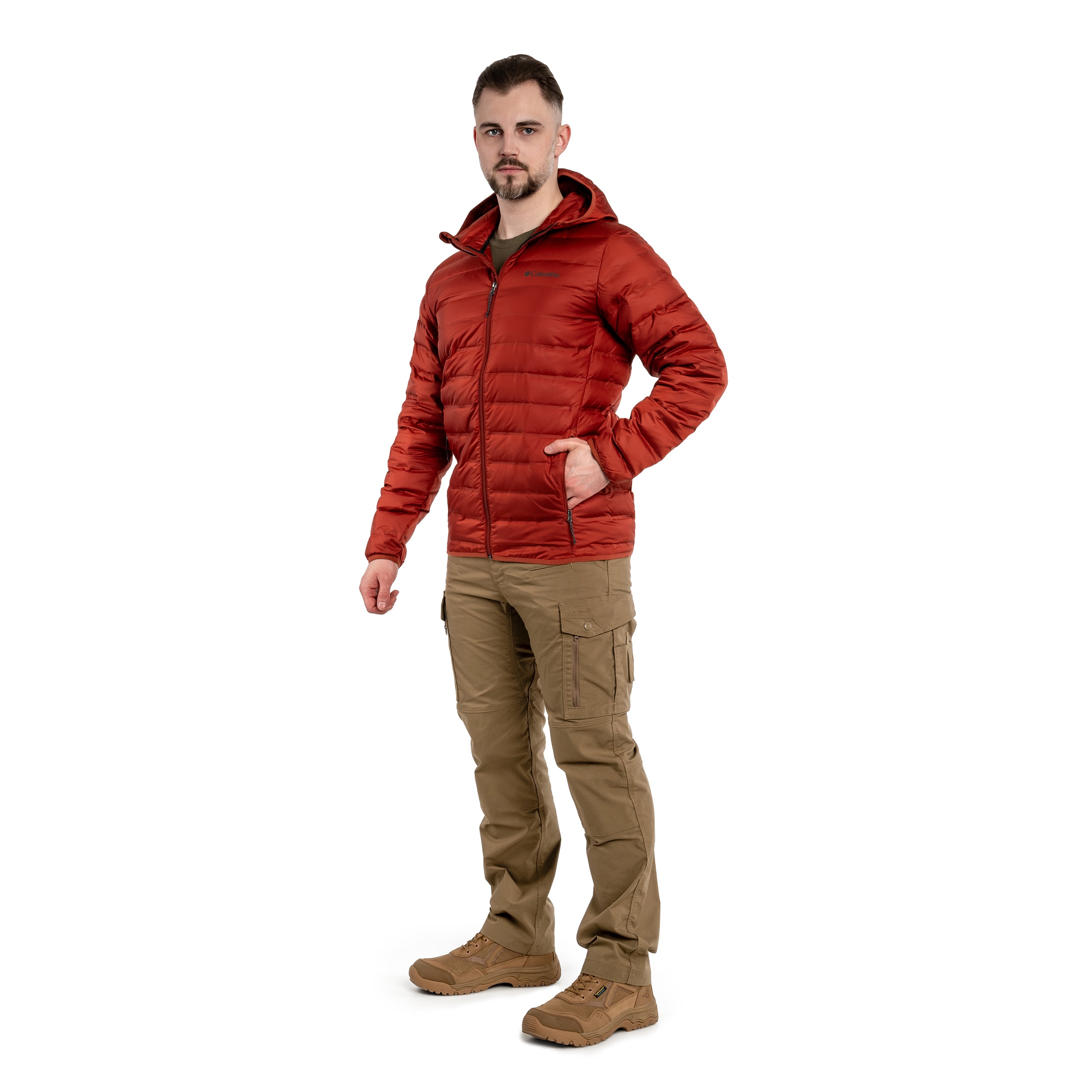 Geacă Columbia Lake 22 Down Hooded - Warp Red
