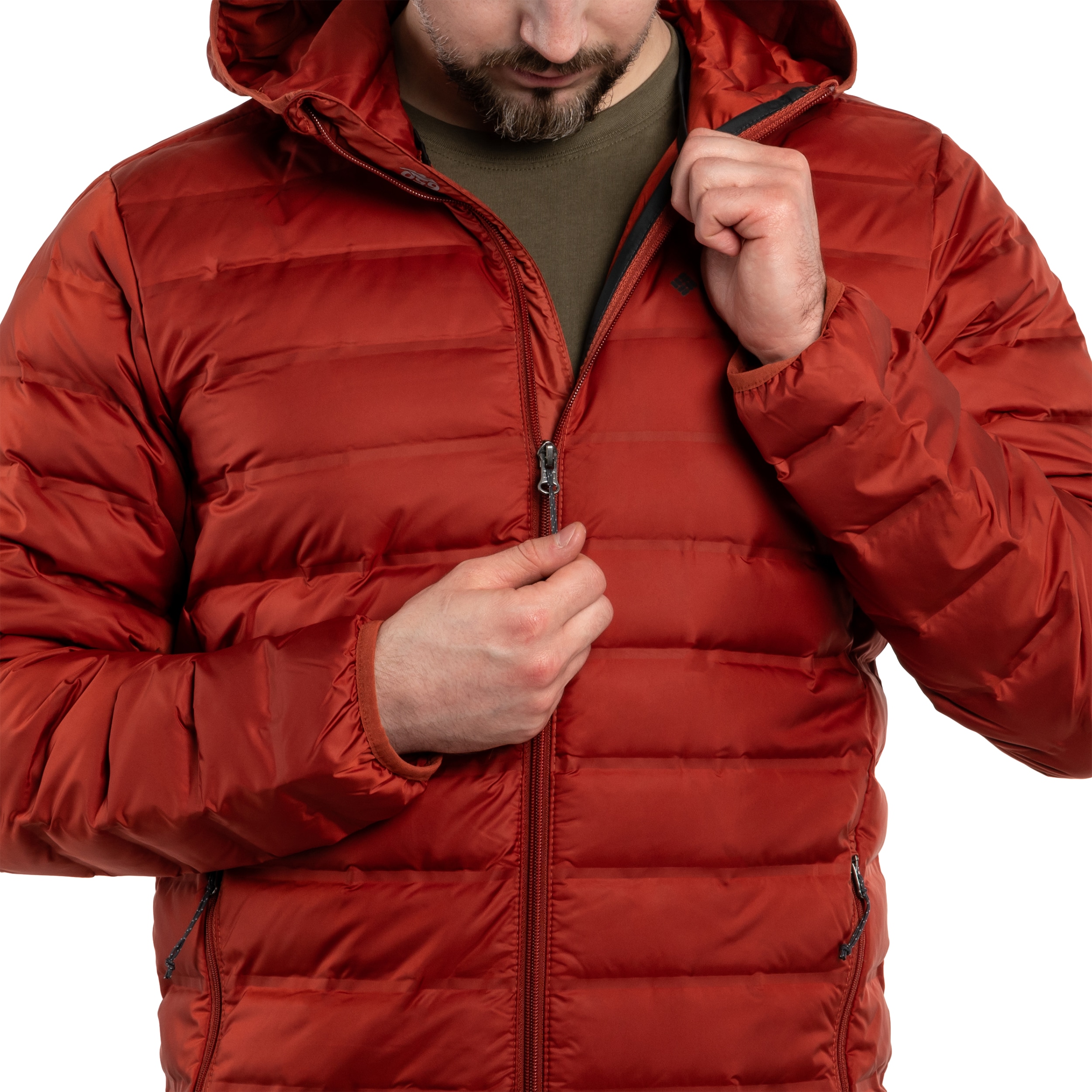 Geacă Columbia Lake 22 Down Hooded - Warp Red