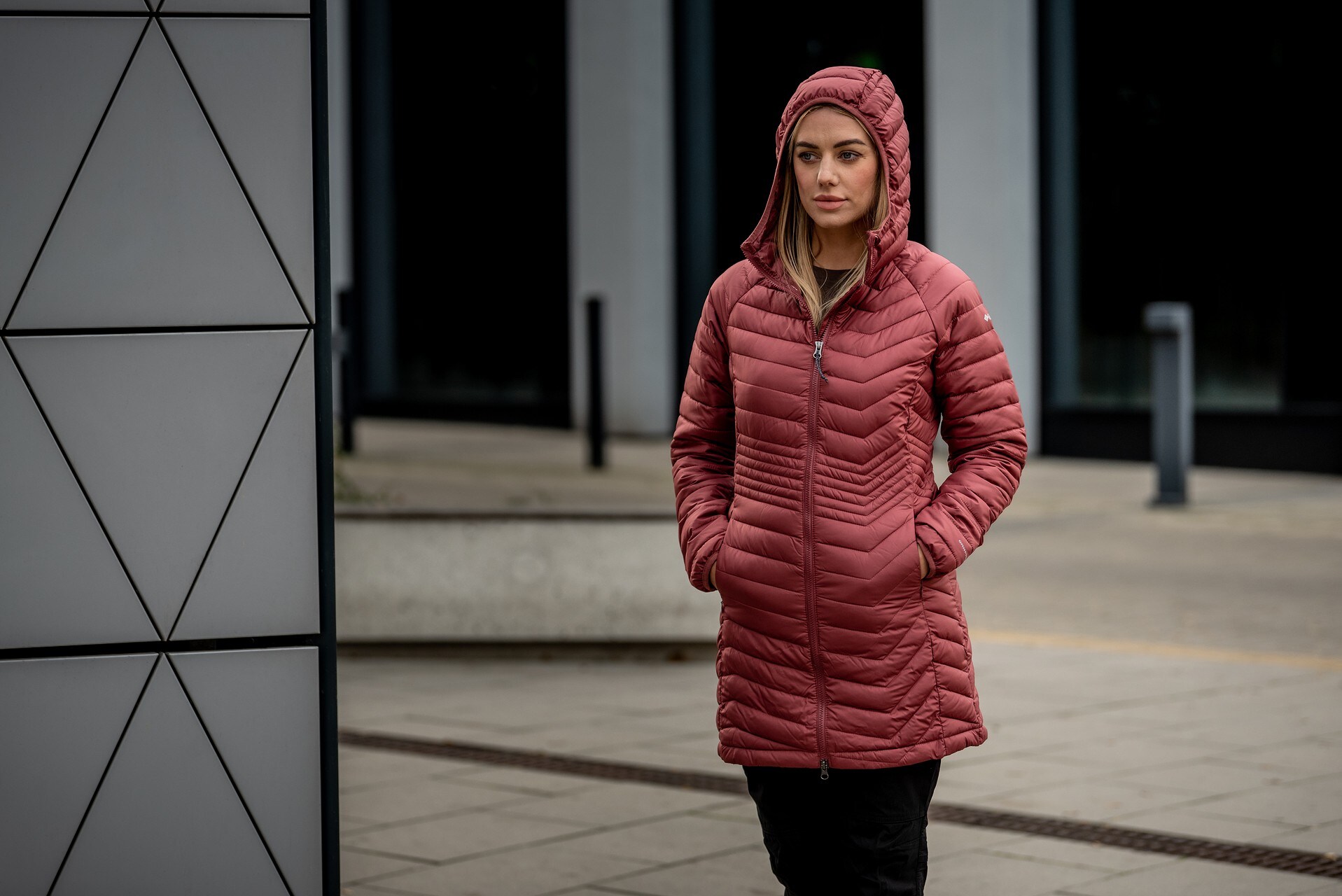 Geacă de damă Columbia Powder Lite Mid Jacket - Beetroot