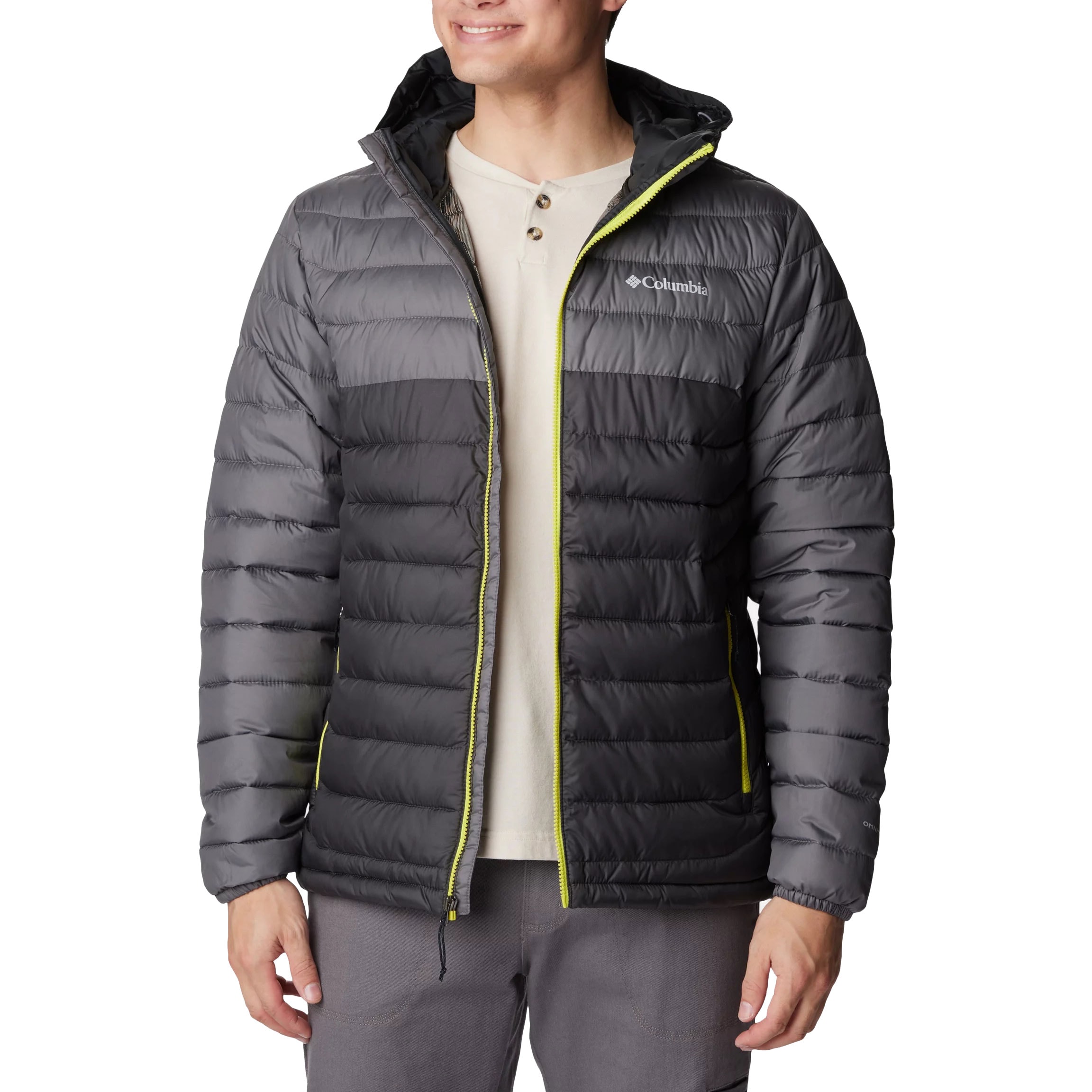 Geacă Columbia Powder Lite Hooded - Shark/City Grey