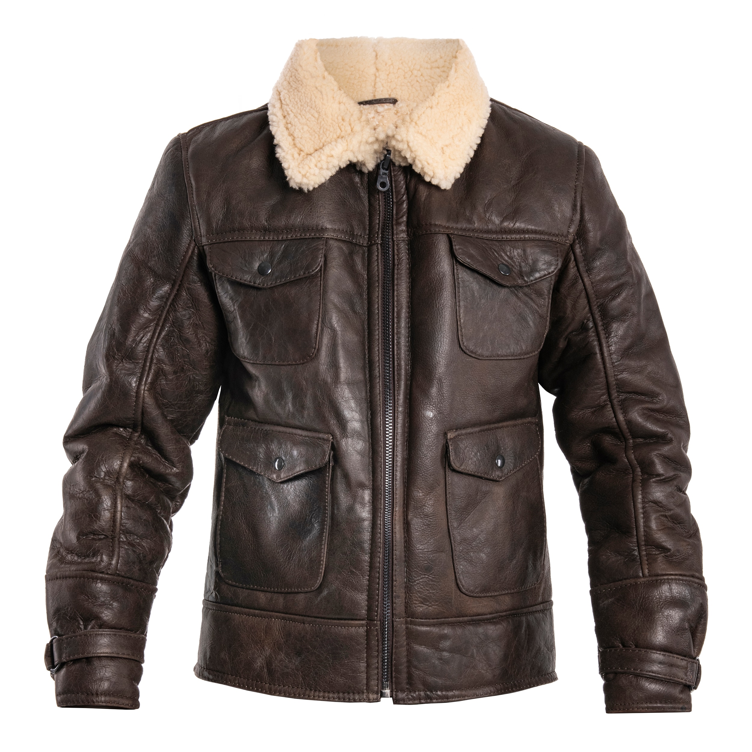 Geacă de piele Mil-Tec US Navy A4 Sheepskin - Brown