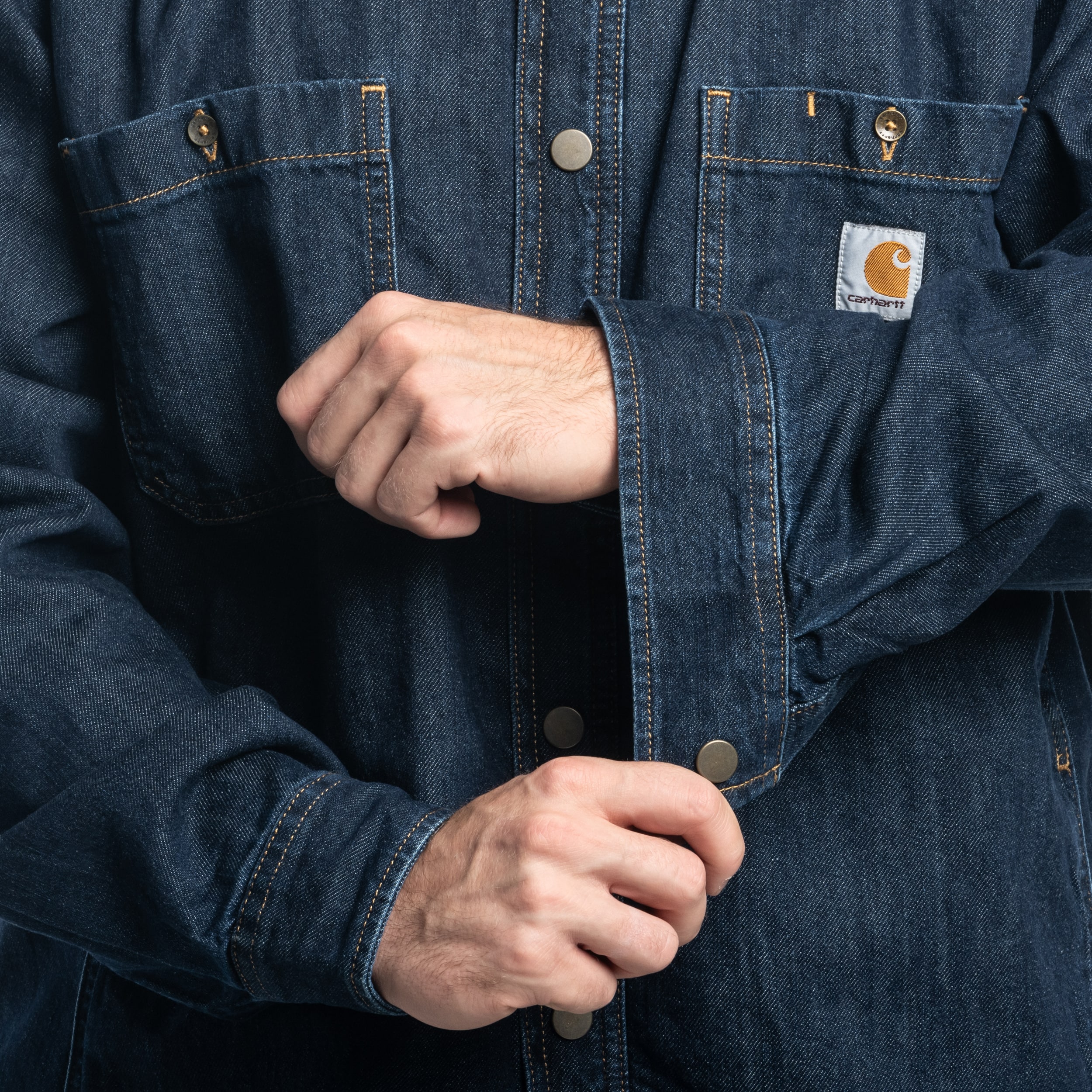 Cămașă Carhartt Relaxed Denim Glacier Fleece Lined - Navy Blue