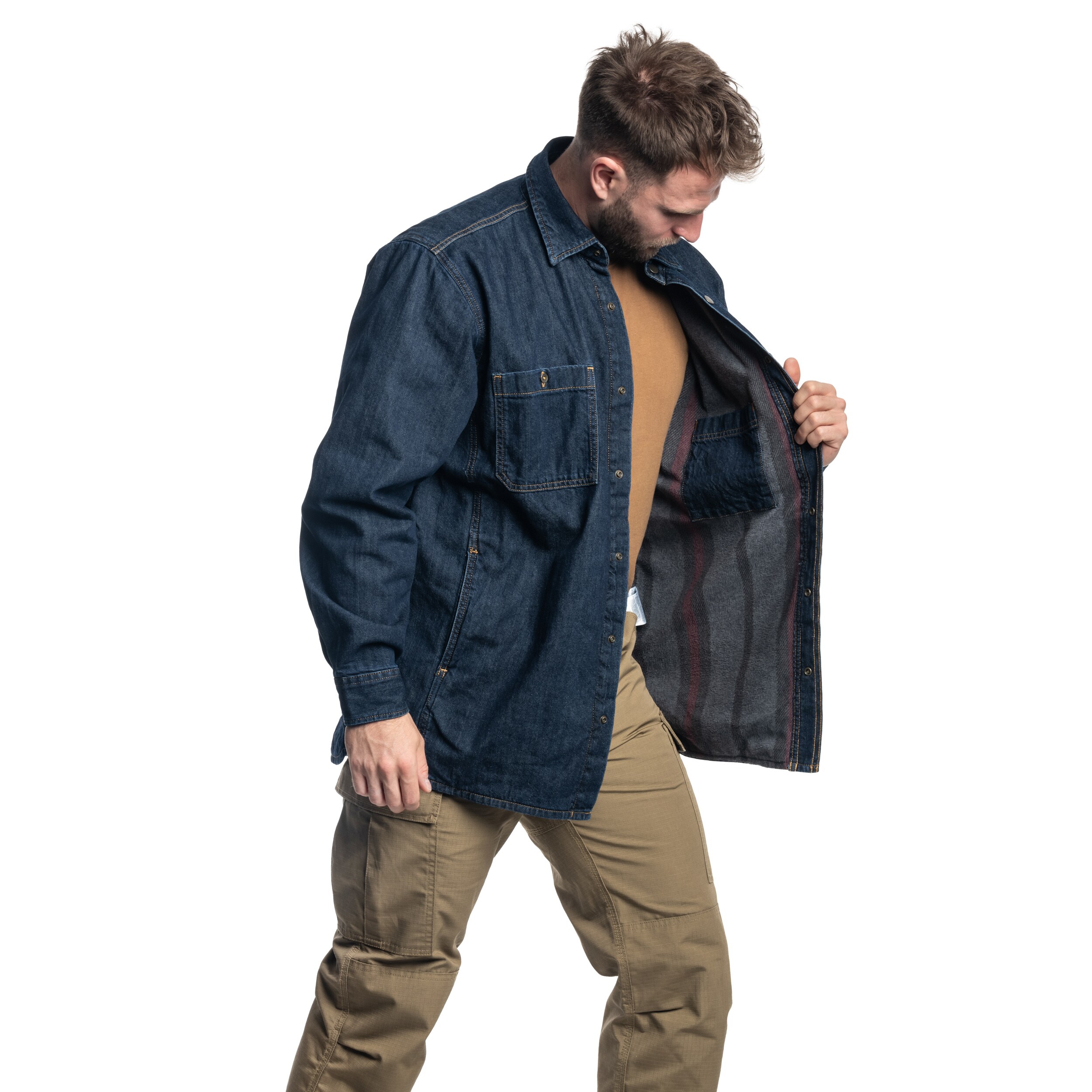 Cămașă Carhartt Relaxed Denim Glacier Fleece Lined - Navy Blue