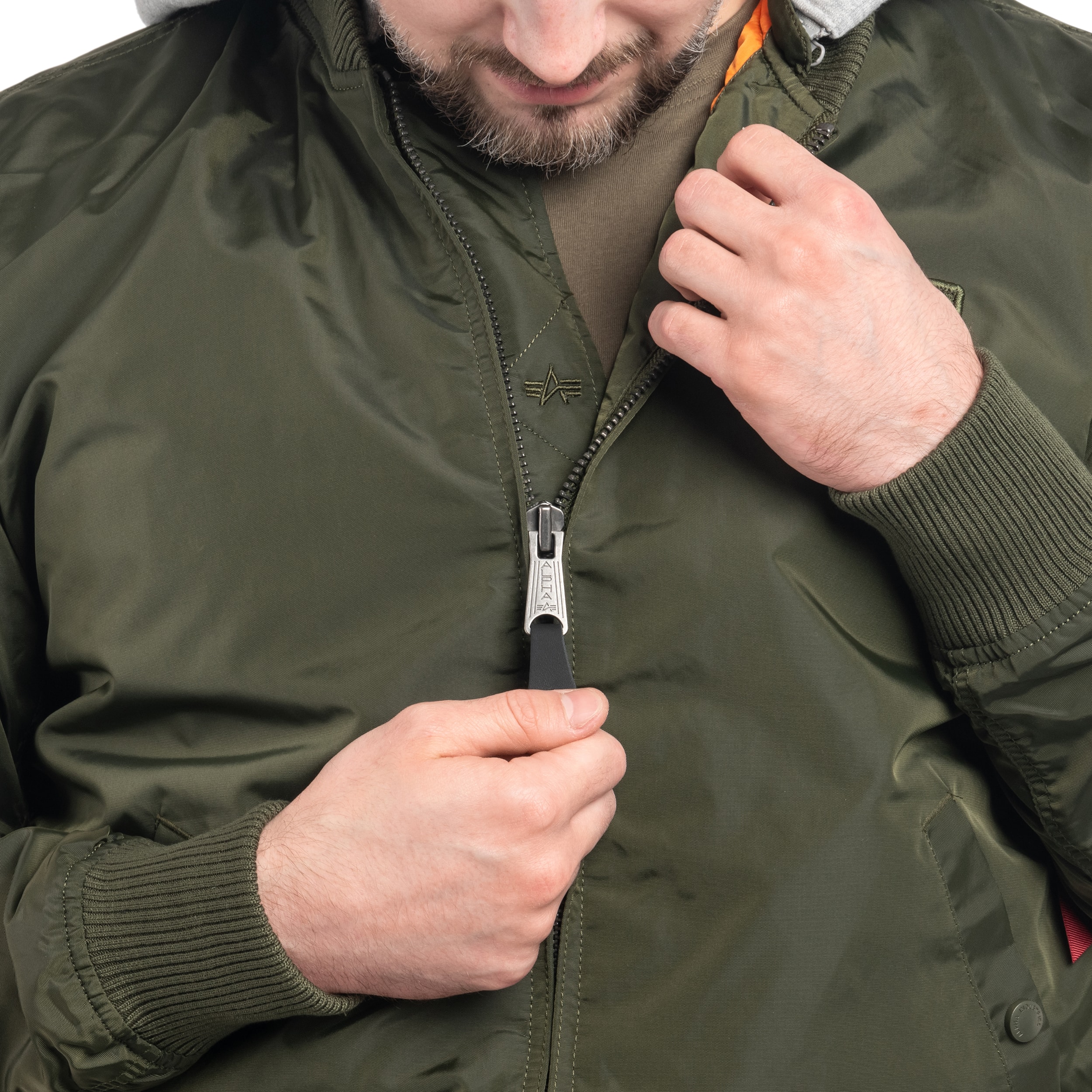 Geacă Alpha Industries MA-1 TT Hood - Dark Green