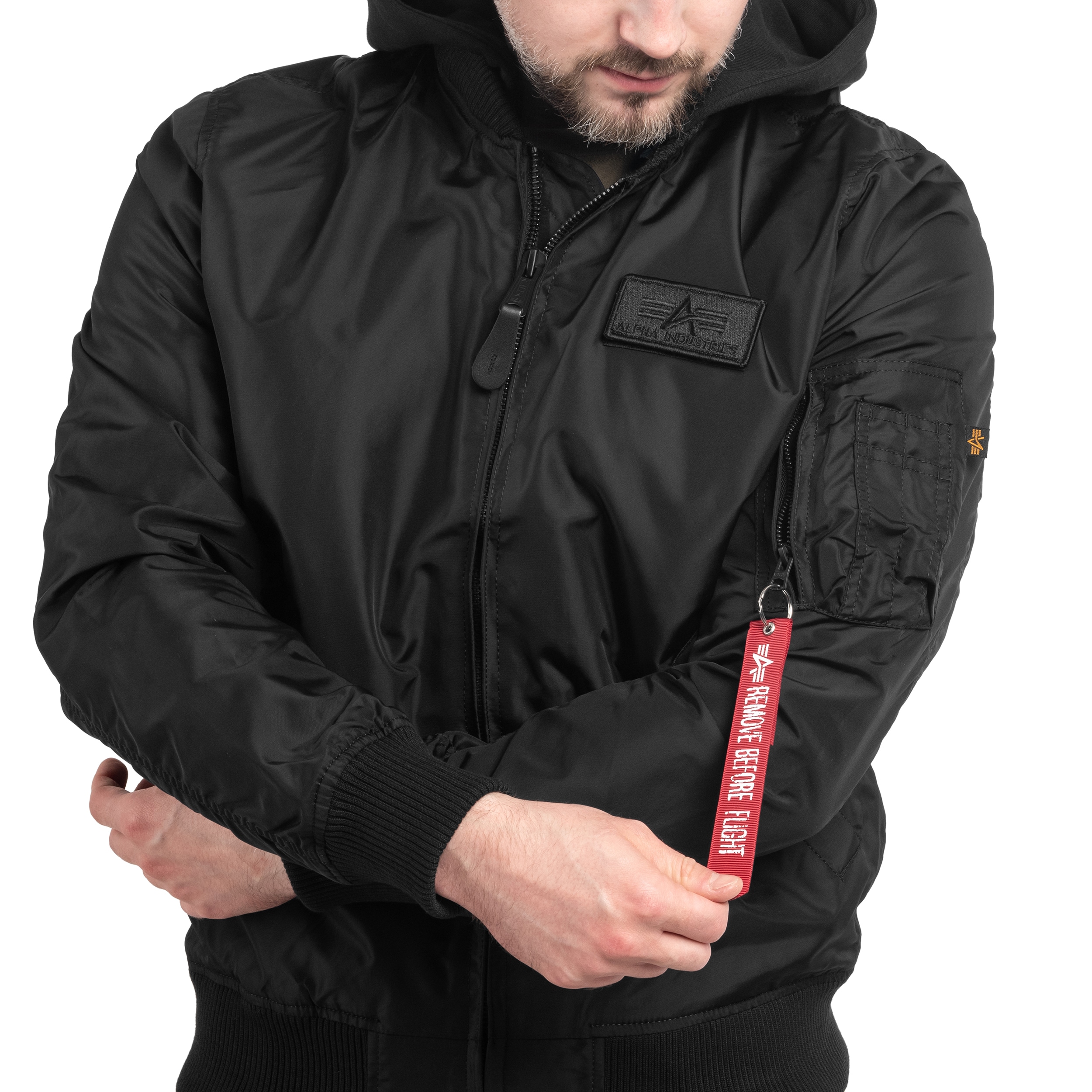 Geacă Alpha Industries MA-1 TT Hood - Black/Black