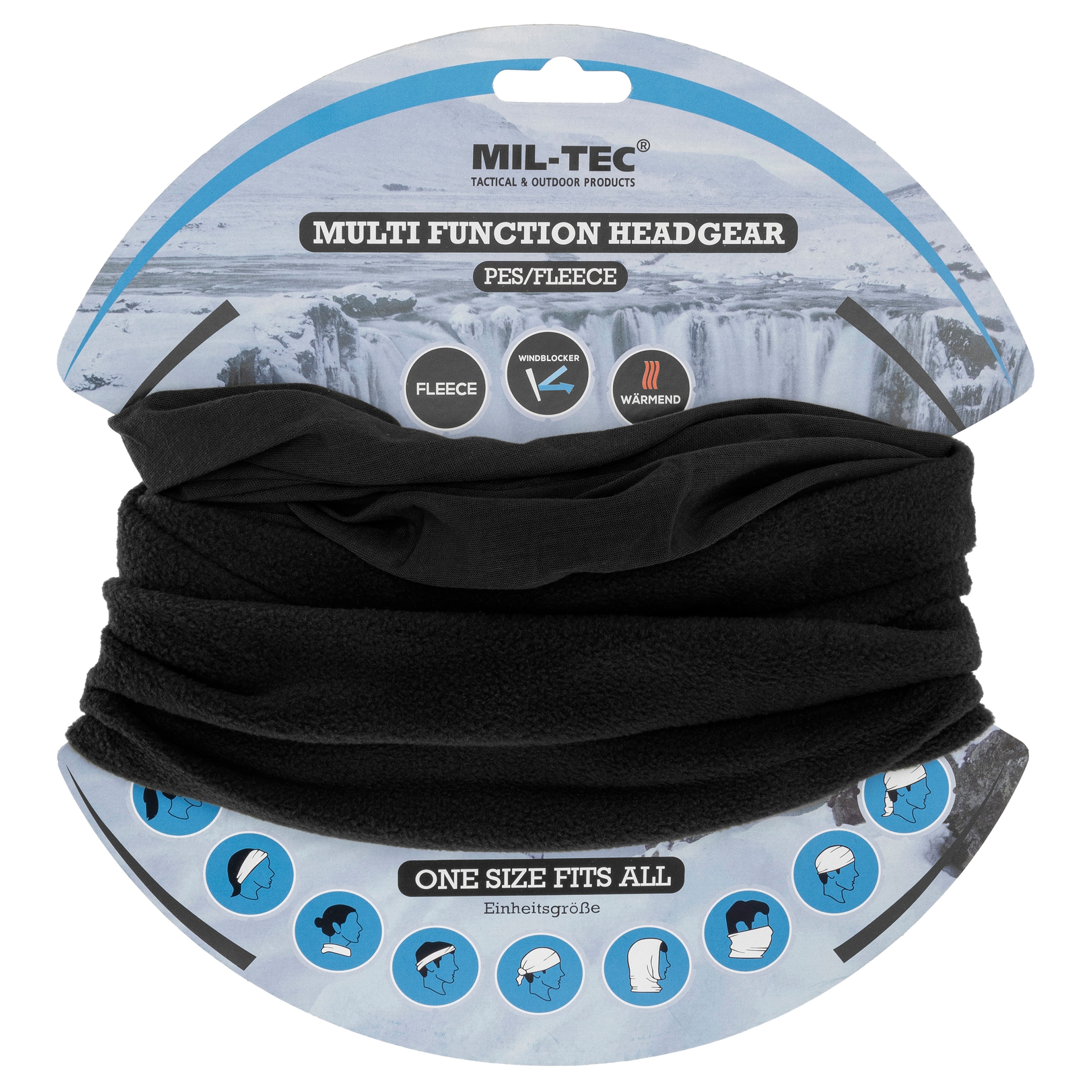 Balaclava multifuncțională Mil-Tec - Black