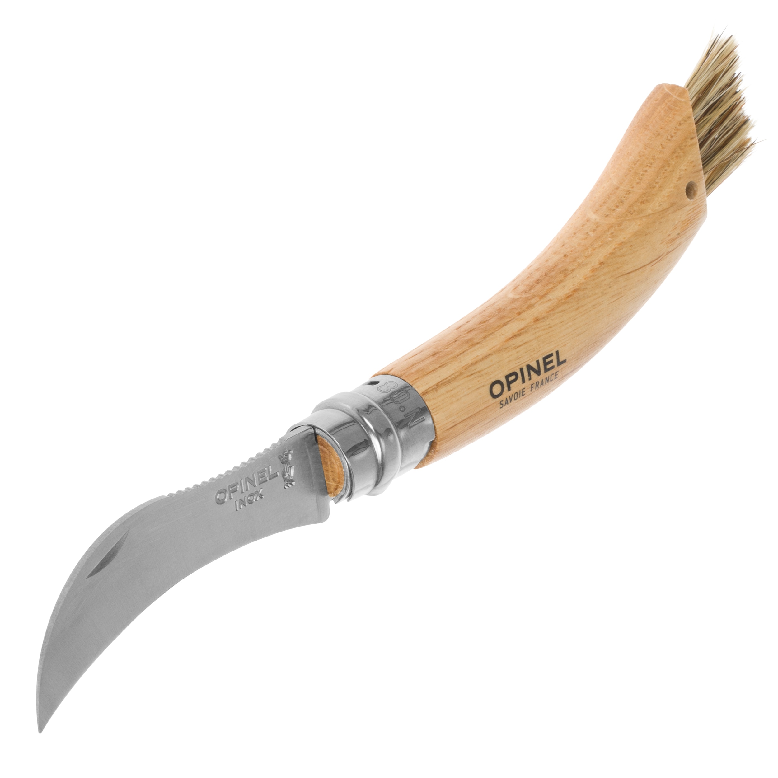 Cuțit pliabil Opinel No.8 Mushroom pentru cules ciuperci cu husă