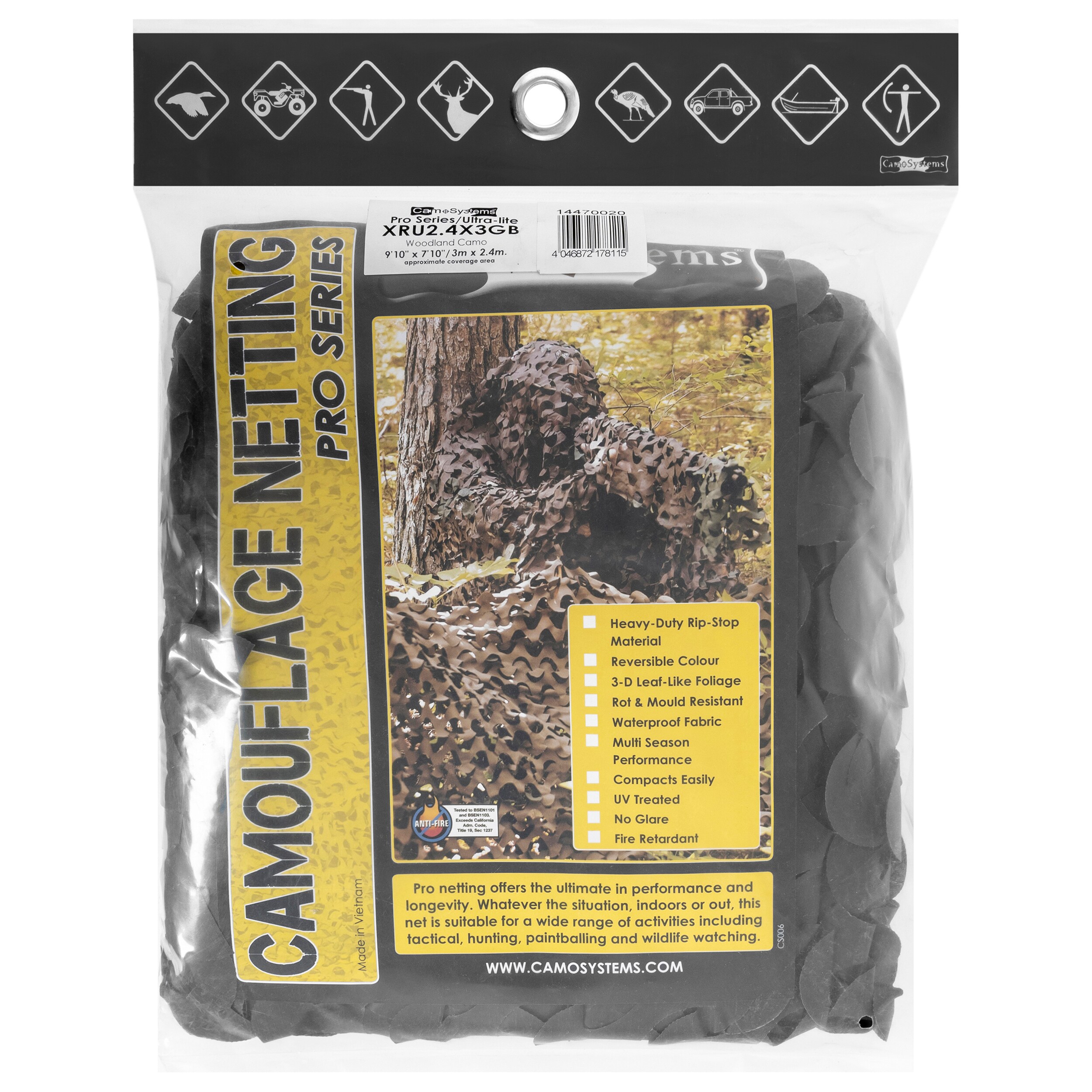 Plasă de camuflaj Mil-Tec CamoSystems Pro Light 2,4 x 3 m - Woodland