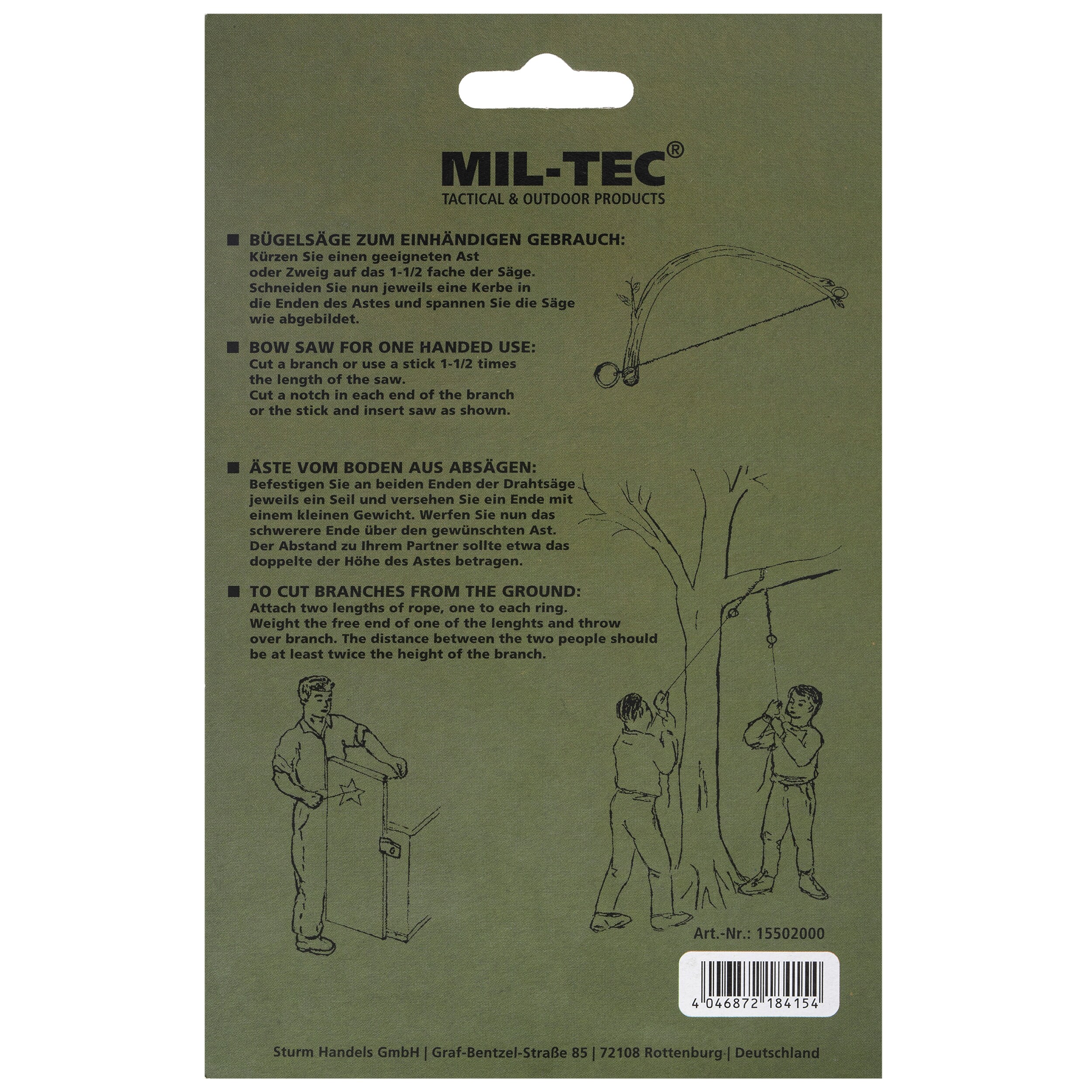 Fierăstrău manual tip lanț Mil-Tec Commando Pocket Wire Saw