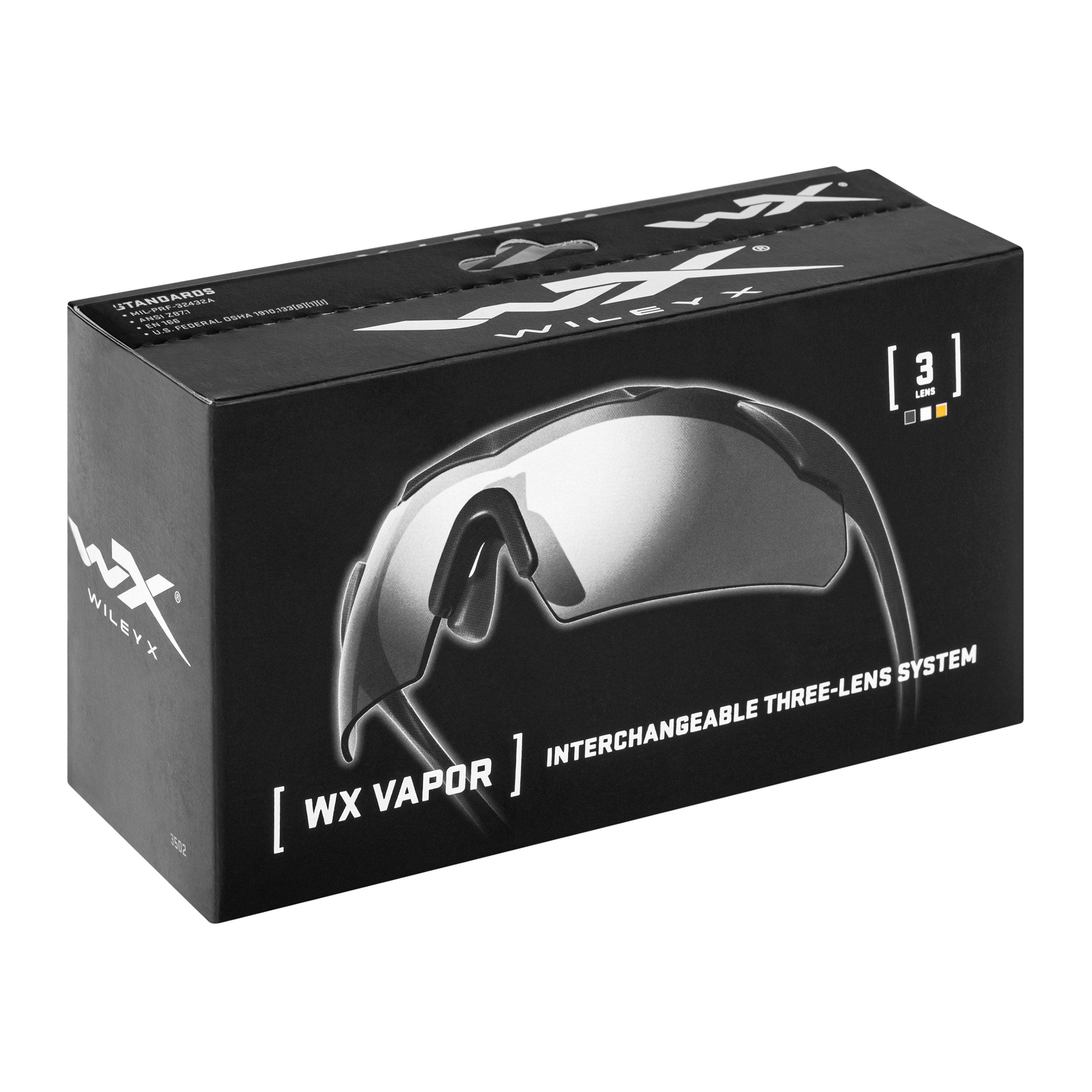 Ochelari tactici Wiley X Vapor 2.5 Set 3în1 - Matte Black