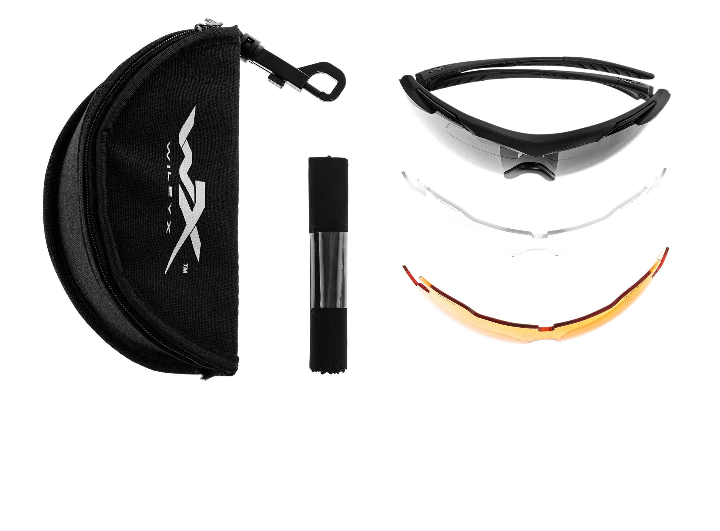 Ochelari tactici Wiley X Vapor 2.5 Set 3în1 - Matte Black