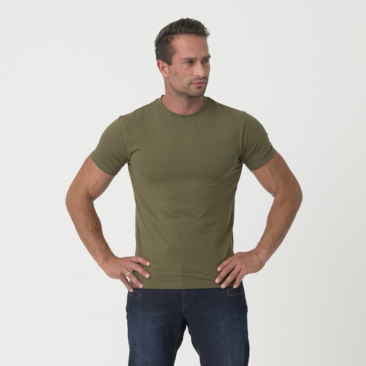 Tricou Helikon din bumbac organic Slim - Olive Green