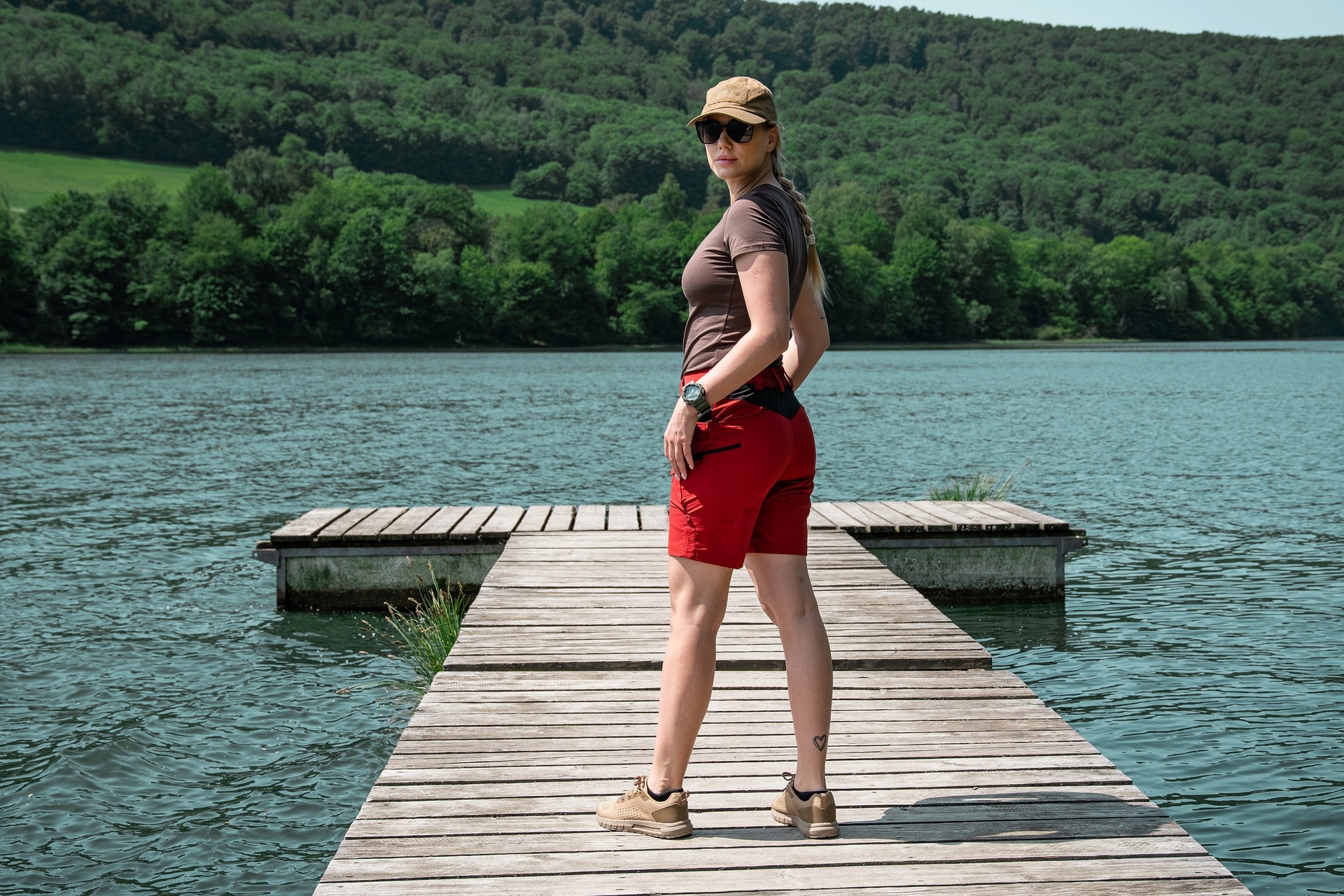 Pantaloni scurți de damă Helikon-Tex OTP Nylon 8.5” - Crimson Sky/Black