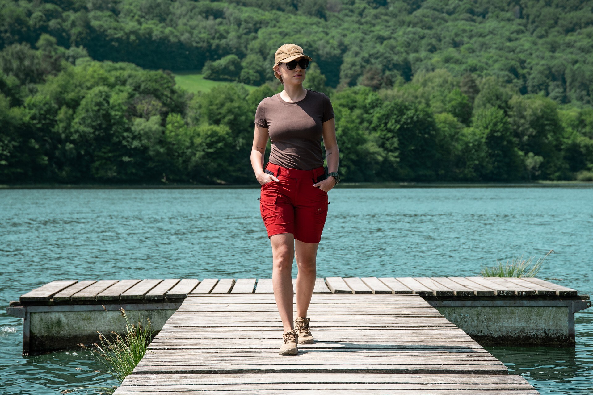 Pantaloni scurți de damă Helikon OTP Nylon 8.5” - Crimson Sky/Black