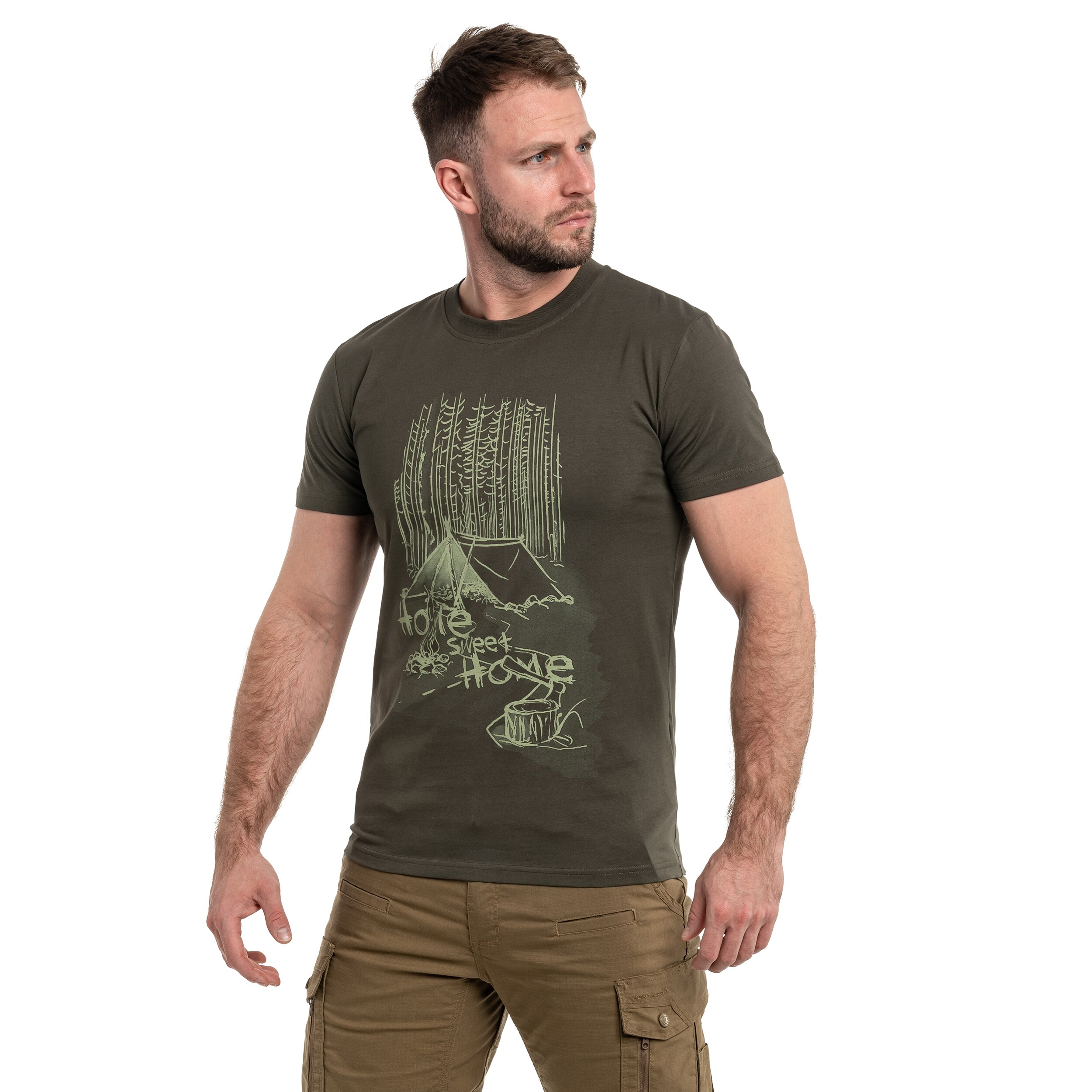 Tricou Helikon Home Sweet Home - Taiga Green