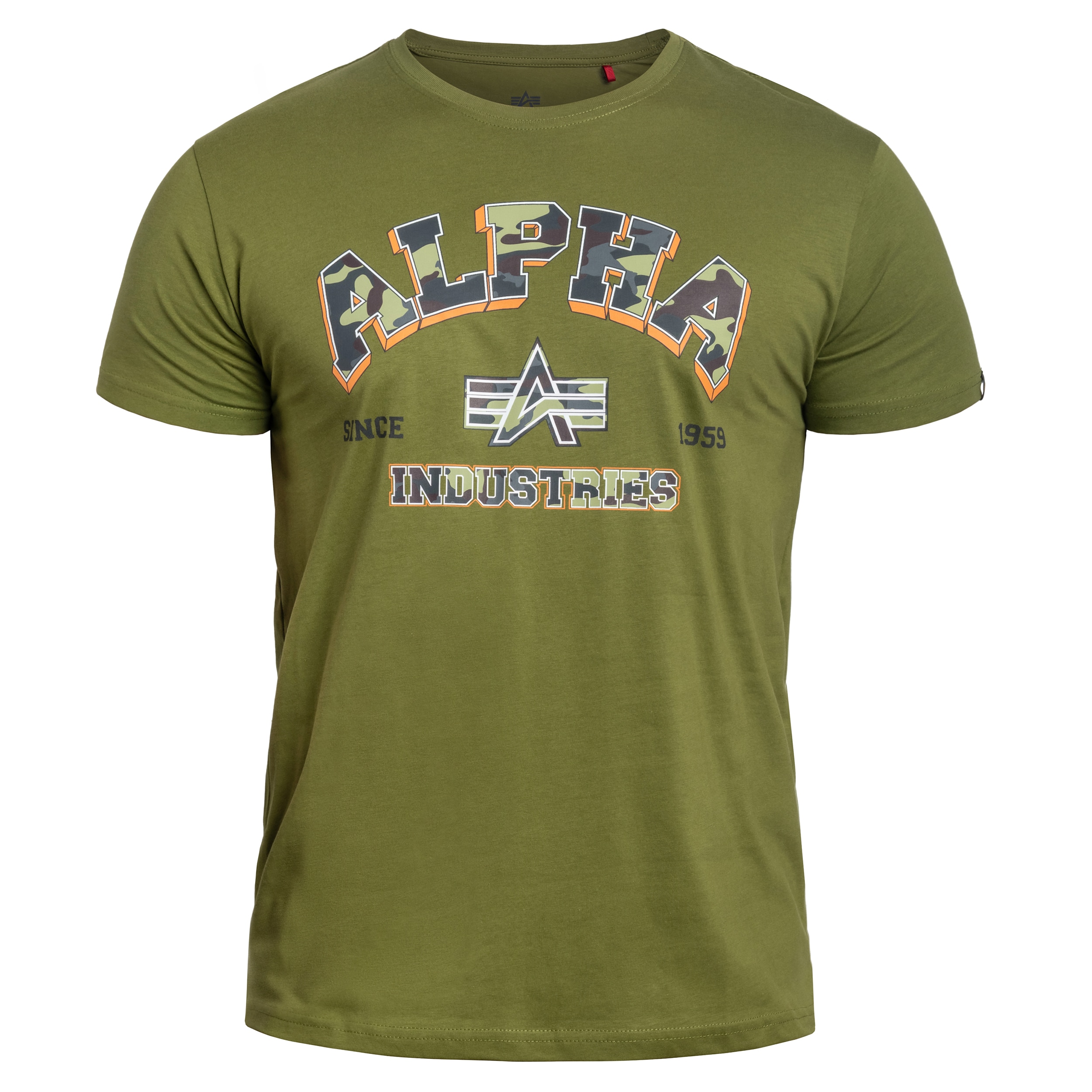 Tricou Alpha Industries College Camo - Moss Green