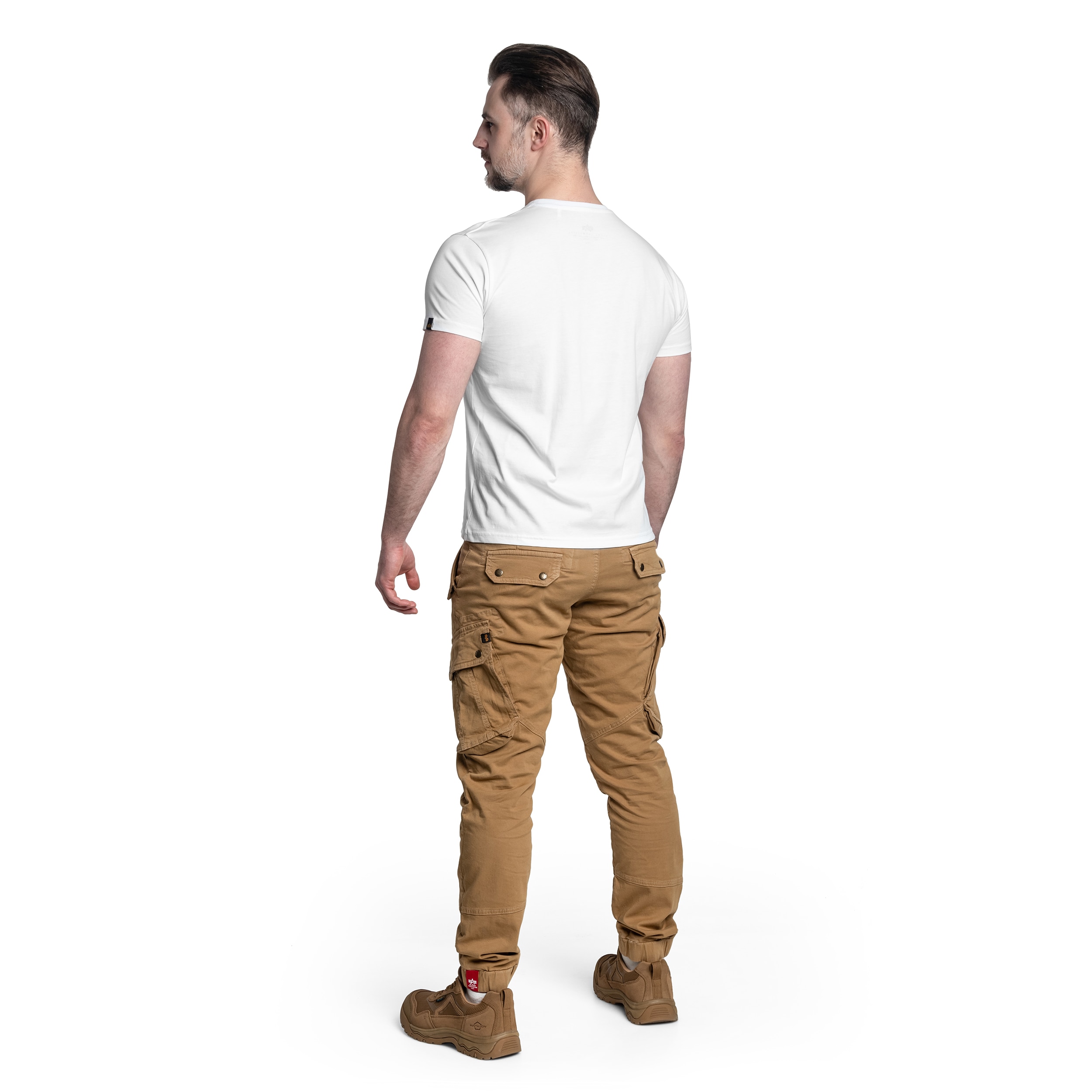 Tricou Alpha Industries College Camo - White