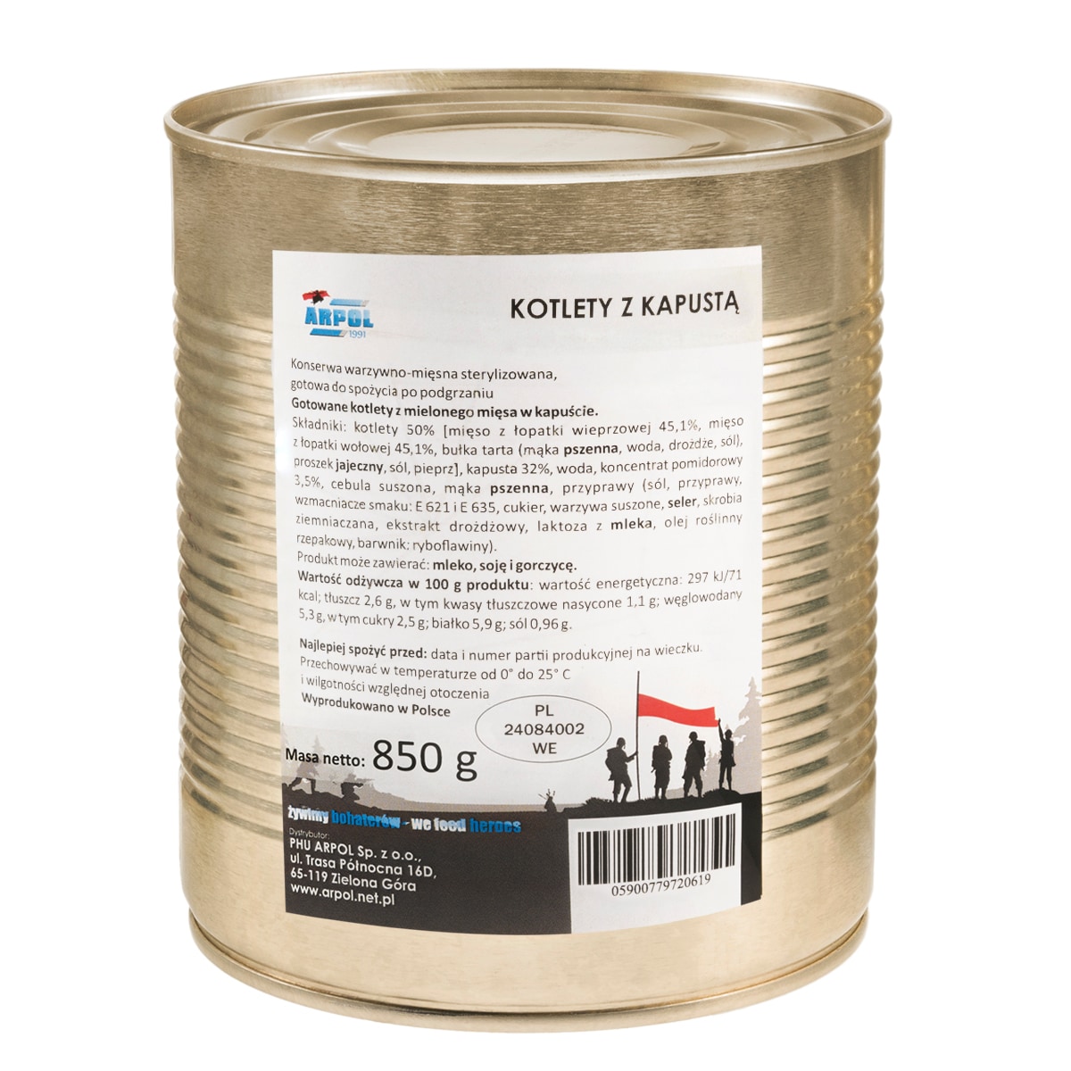 Conservă alimentară Arpol - Chiftele de carne cu varză 850 g