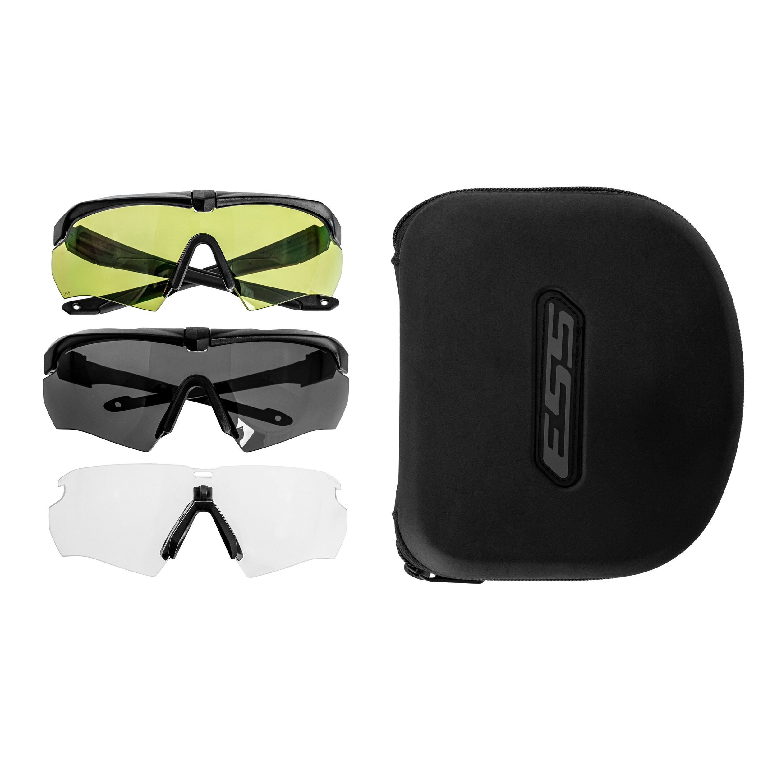 Ochelari tactici ESS Crossbow Suppressor 2X+ Black Frame Clear/Smoke Grey/Laser LPL-B - Set