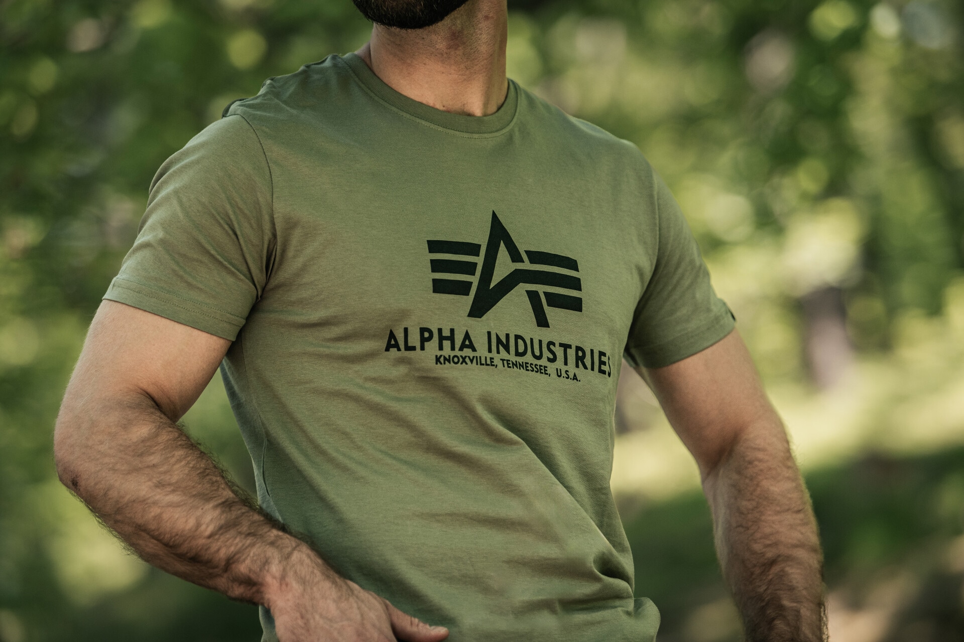 Tricou Alpha Industries Basic - Olive/Black