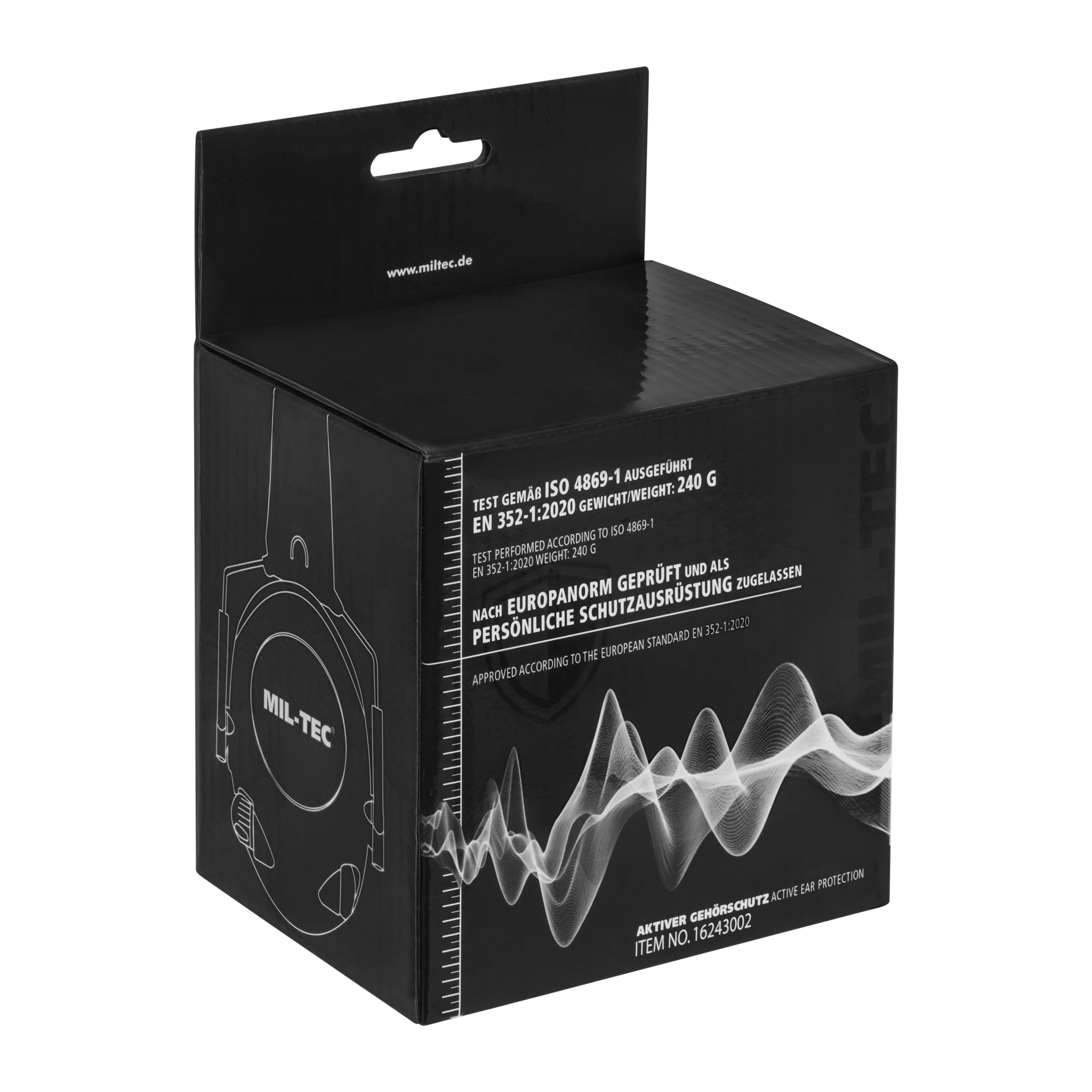 Protecție auditivă activă Mil-Tec Plus EED - Black