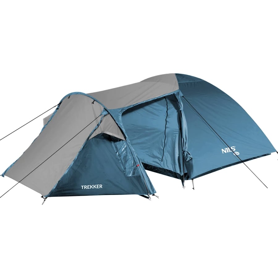 Cort pentru 4 persoane Nils Camp Trekker NC6012 - Albastru/Gri
