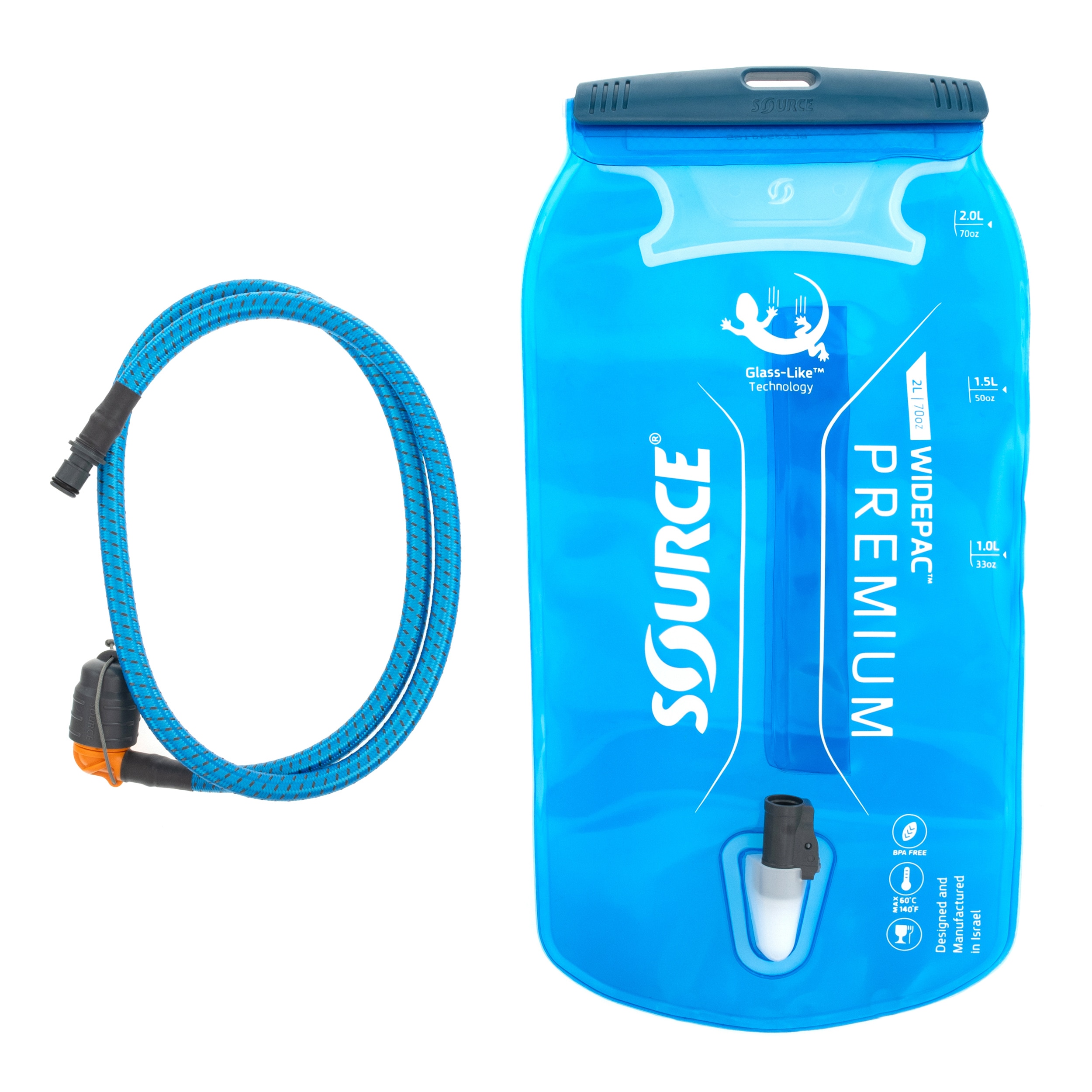 Rezervor de apă portabil Source Widepack Premium Kit 2 l - Alpine Blue
