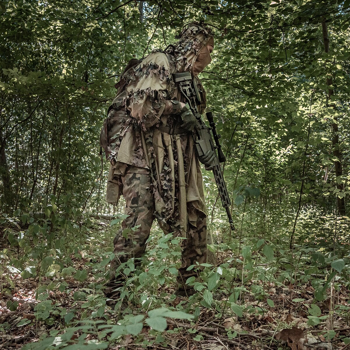 Costum de camuflaj Helikon Leaf Ghillie - US Woodland