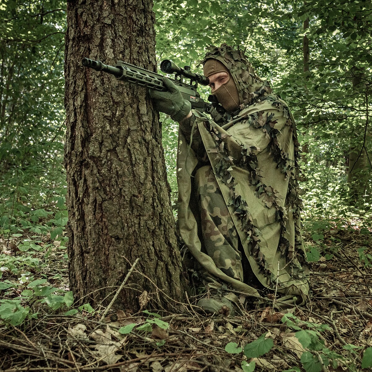 Costum de camuflaj Helikon Leaf Ghillie - US Woodland