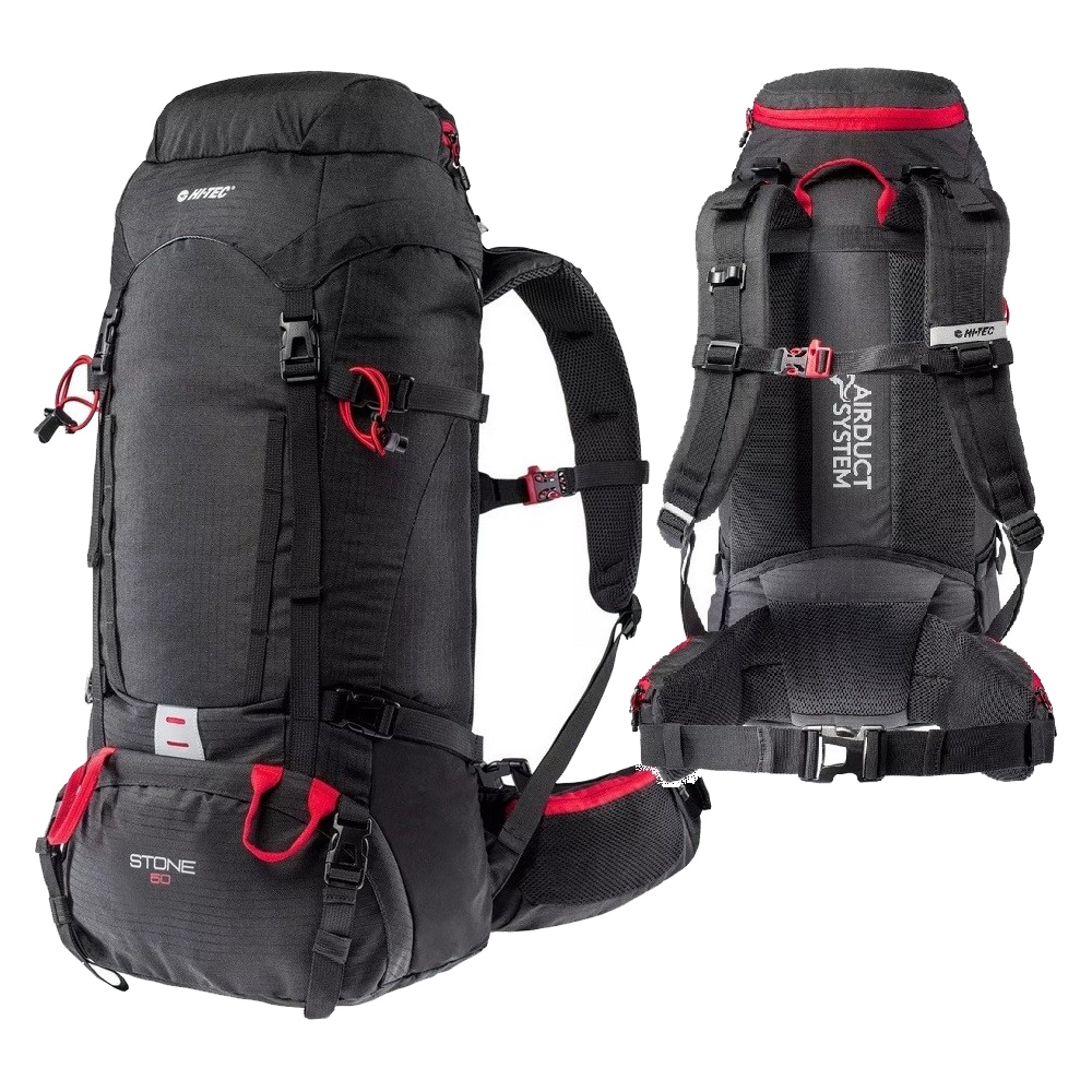 Rucsac Hi-Tec Stone 50 l - Black/High Risk Red