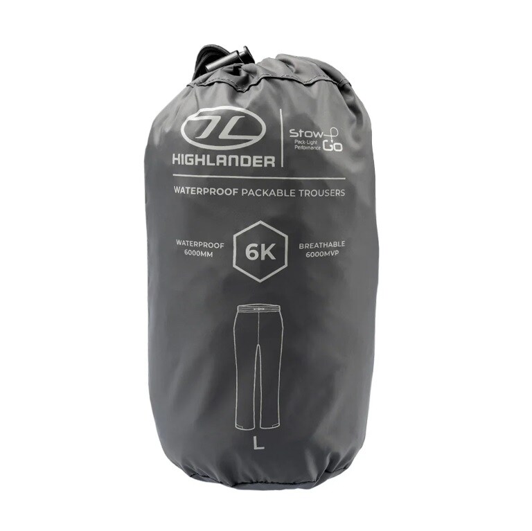 Pantaloni Highlander Outdoor Stow & Go Waterproof Trousers New - Charcoal