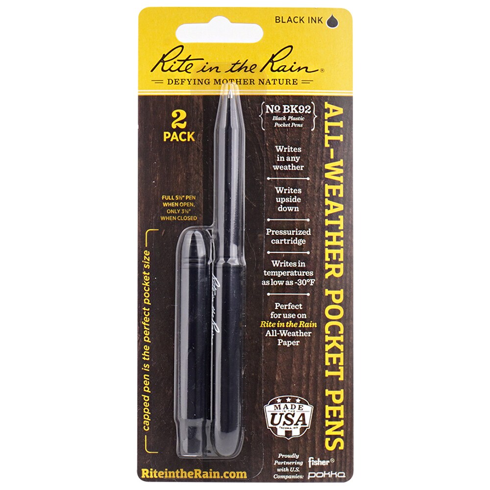 Pix Rite in the Rain All-Weather Pocket Pen 2 buc. - Black