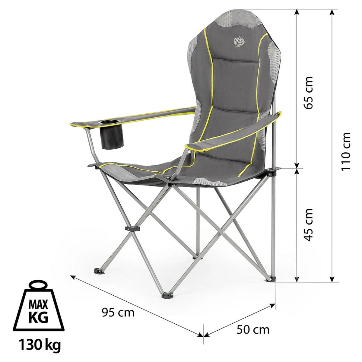 Scaun turistic Nils Camp NC3080 - Gri