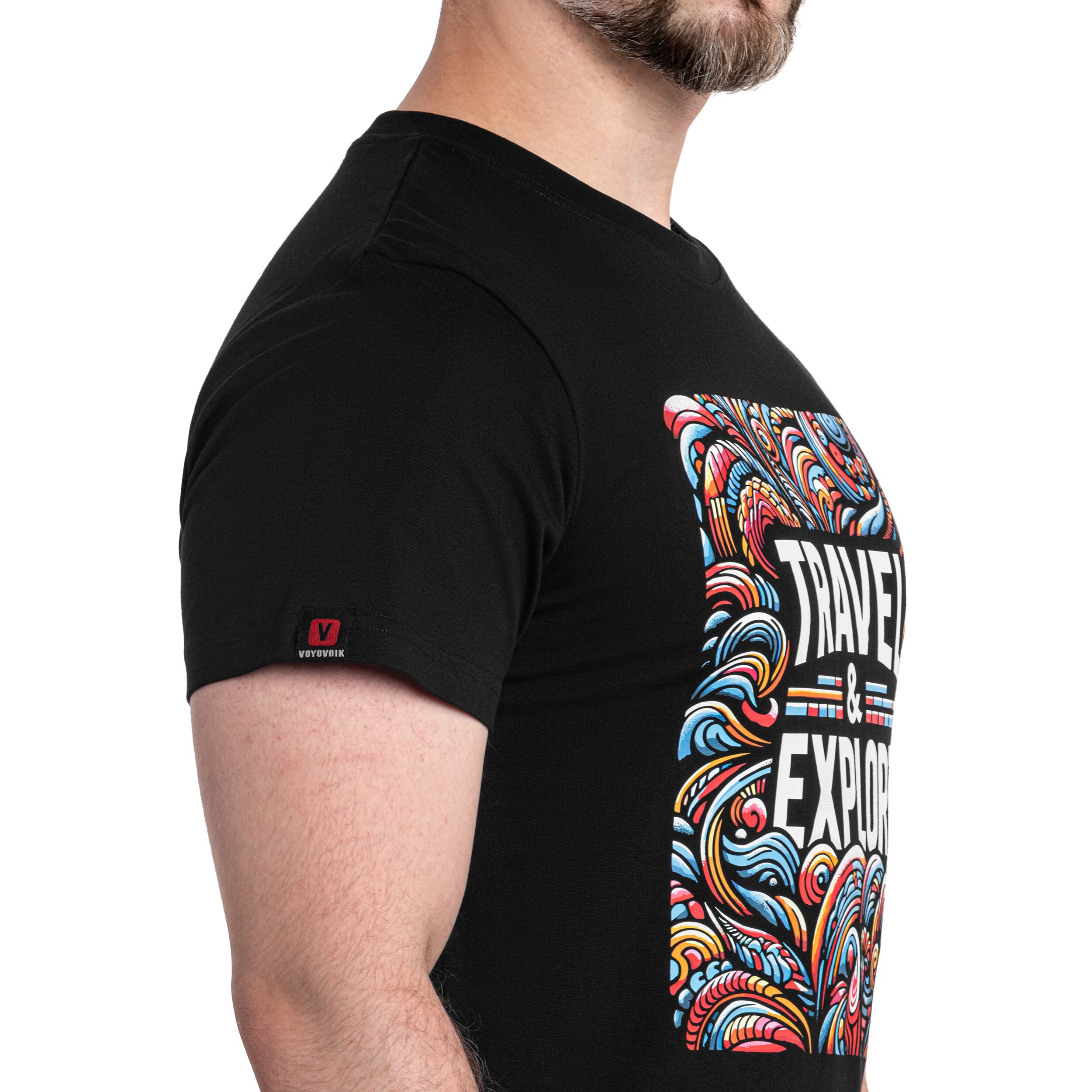 Tricou Voyovnik Travel & Explore - Negru