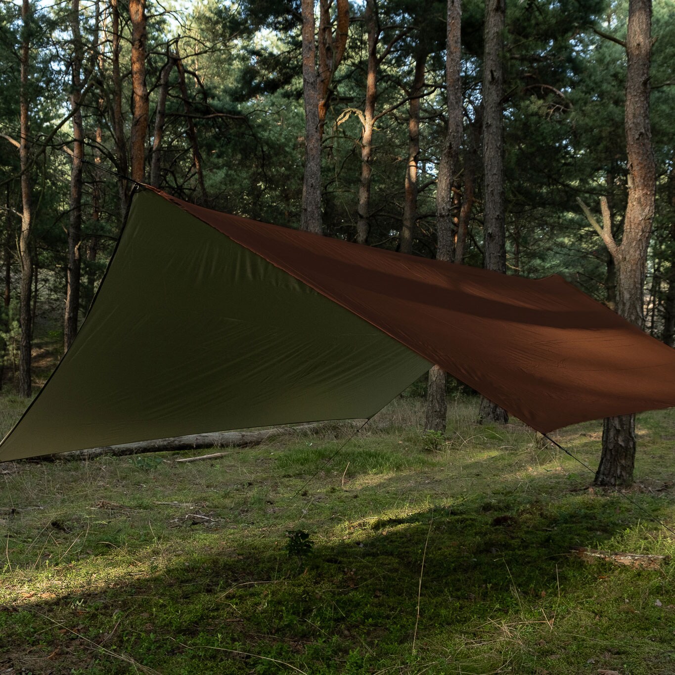 Prelată pentru camping TigerWood Termo Tarp StingRay 3,6 x 2,8 m - Brown