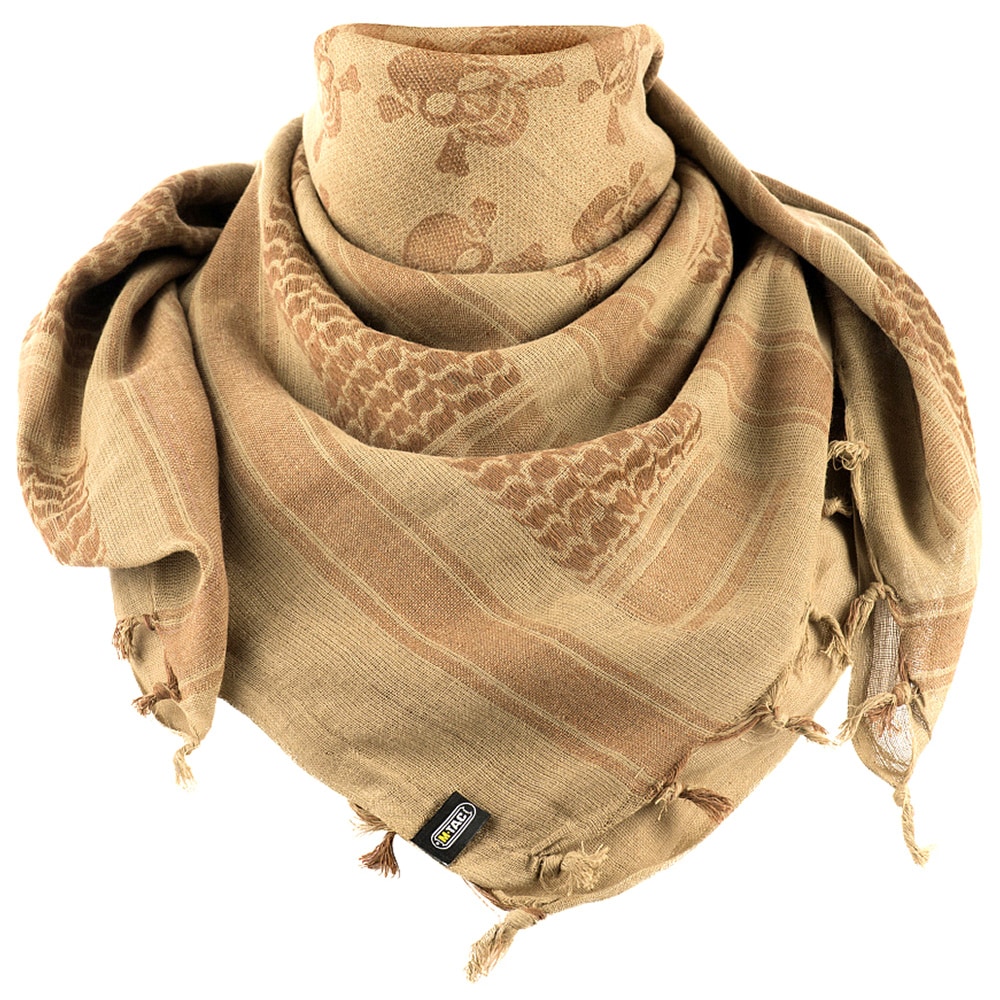 Eșarfă de protecție tip Arafat M-Tac Shemagh Pirate Skull - Coyote/Brown