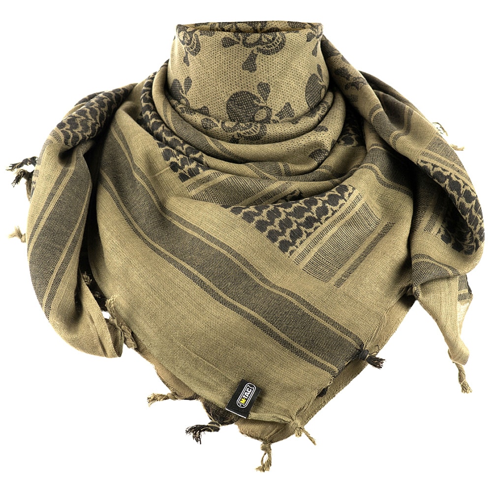 Eșarfă de protecție tip Arafat M-Tac Shemagh Pirate Skull - Olive/Black