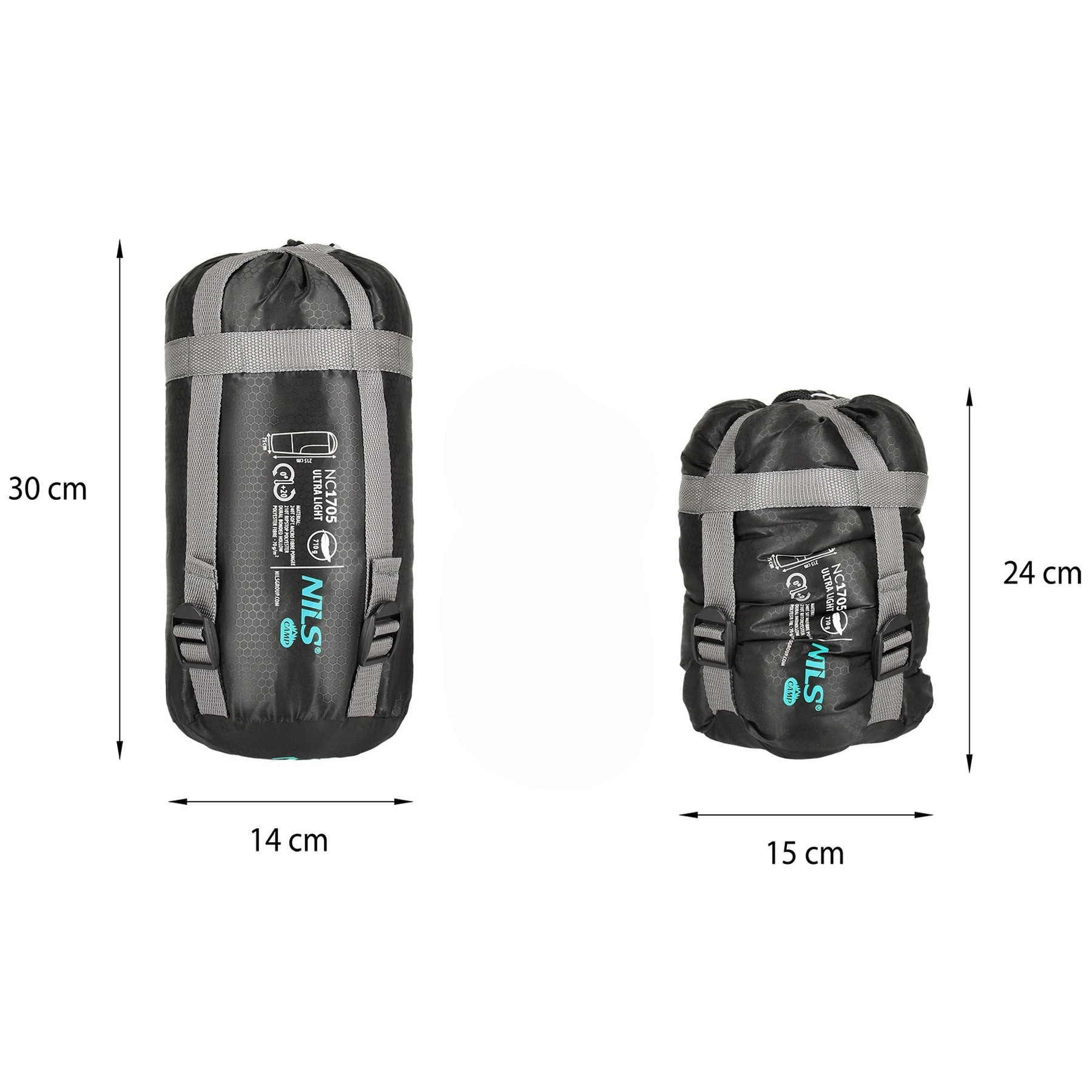 Sac de dormit Nils Camp Ultra Light - Negru/Verde de mentă